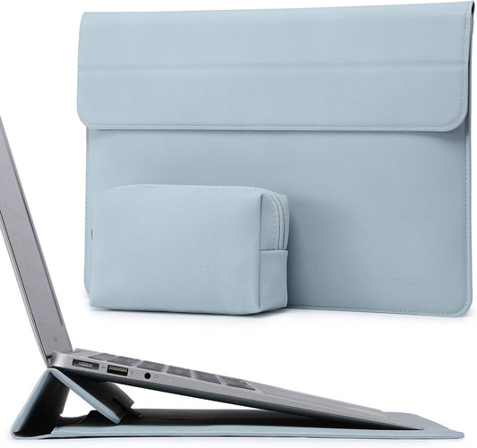 HYZUO 13.3-14 Inch Laptop Sleeve Case with Stand Feature for MacBook Pro 14 M4/M3/M2/M1 Pro/Max 2025-2021, MacBook Pro/Air 13.3, 13.5-13.8 Surface Laptop, HP Spectre X360 13/14, Pale Blue