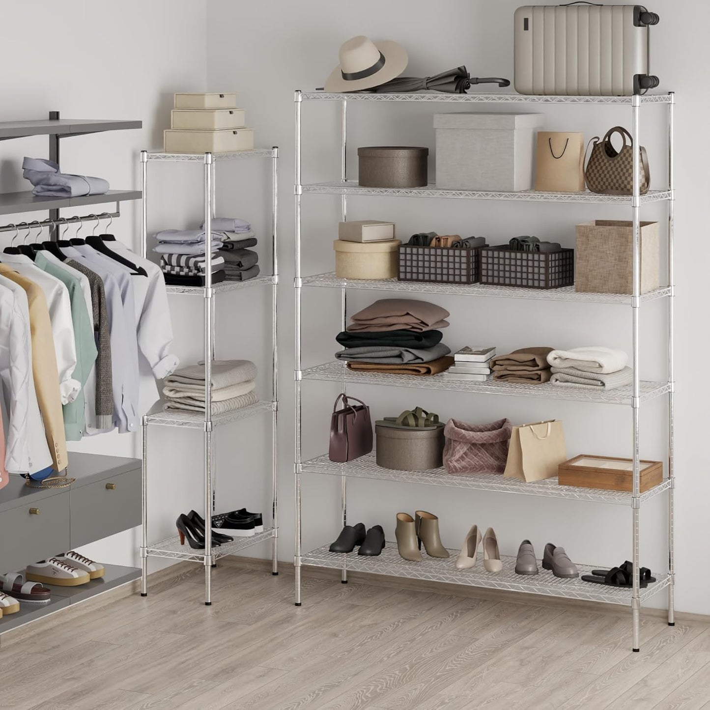 18" Deep x 60" Wide x 86" Height Wire Shelving Kit | 6-Tier | NSF Commercial Storage Rack Unit
