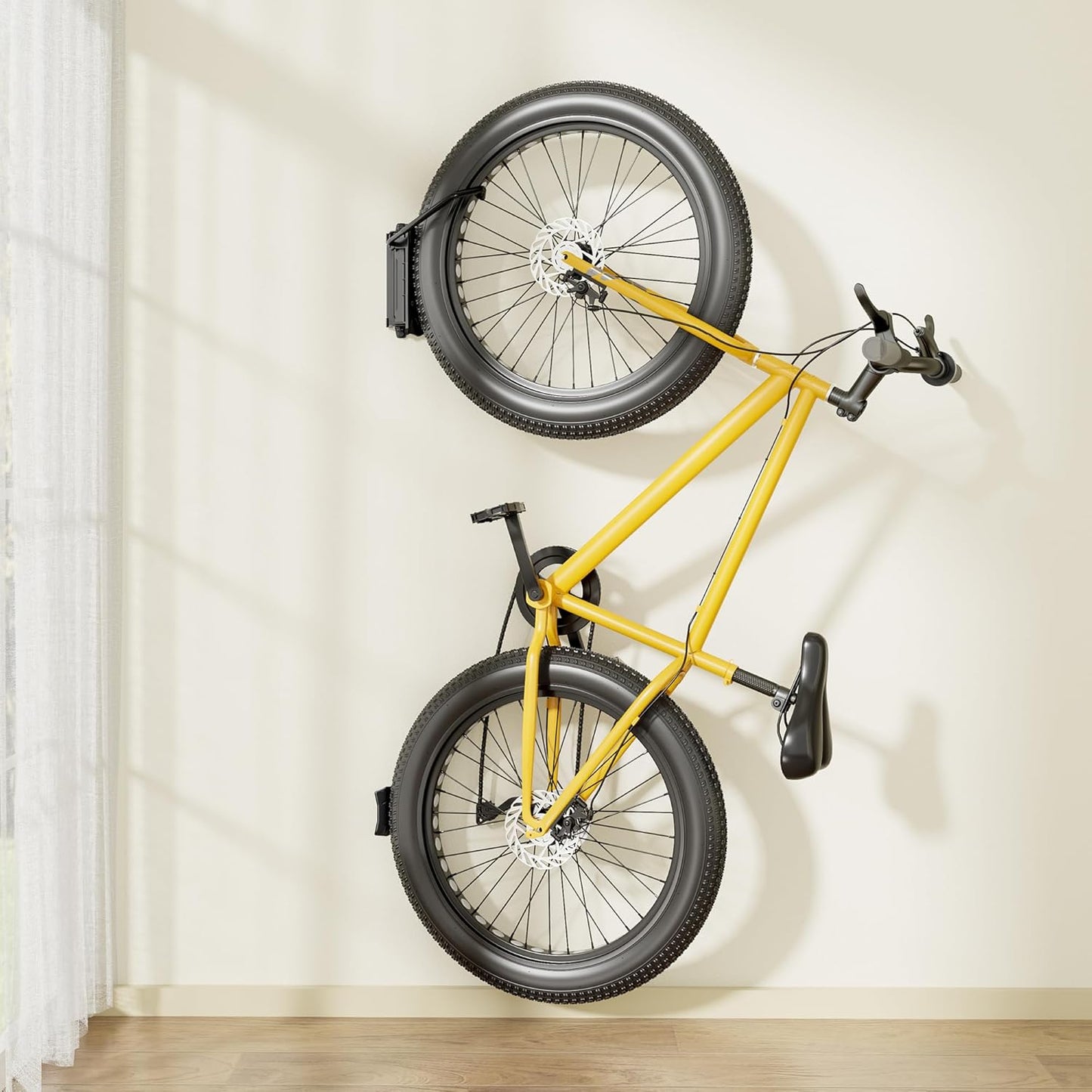 monTEK Bike Wall Mount for 4.5" Tire Width, Swivel Bike Wall Hanger Holds Up to 77lbs, Space-Saving Bike Rack Garage, Heavy Duty Bike Storage for Bedroom Home Office, 1 Pack