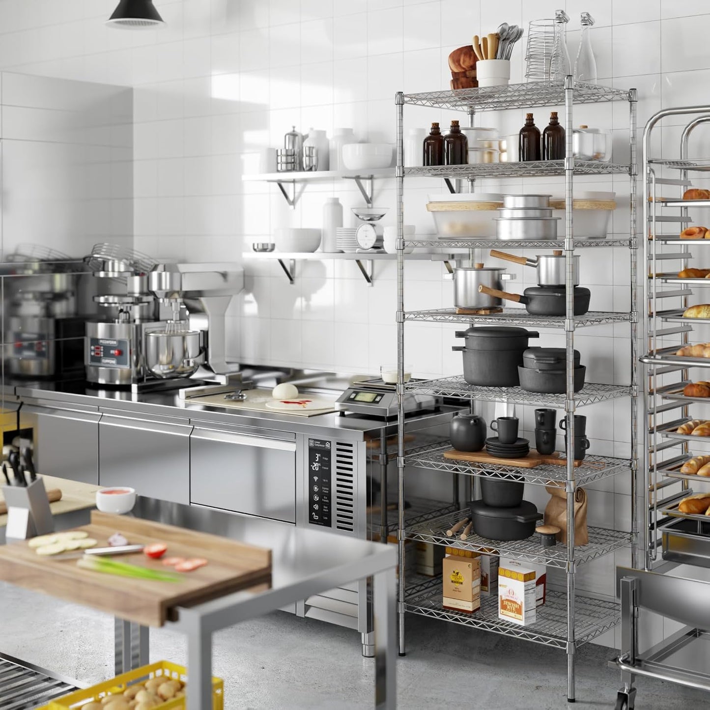 21" Deep x 30" Wide x 86" Height Wire Shelving Kit | 8-Tier | NSF Commercial Storage Rack Unit