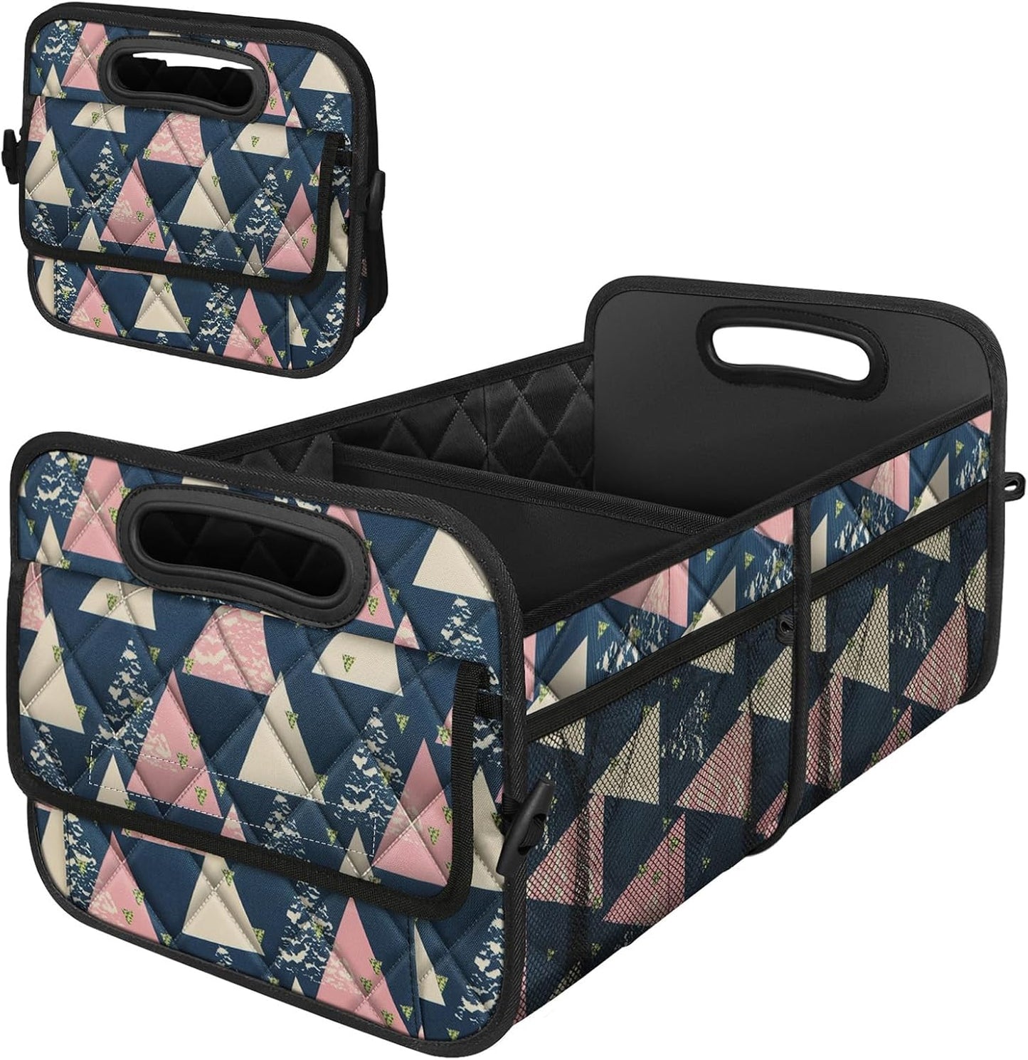 Deosk Trunk Organzier and Storage with 6 Big Pocket,Car Accessories for Women/Men 50L Waterproof Polyester for Car/SUV/Minivan/Truck(Medium, Triangle)