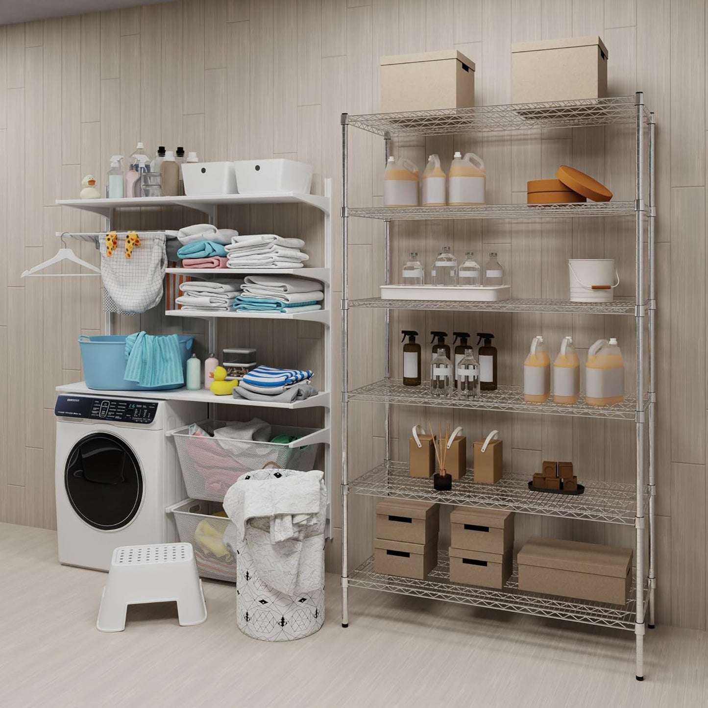 21" Deep x 48" Wide x 74" Height Wire Shelving Kit | 6-Tier | NSF Commercial Storage Rack Unit