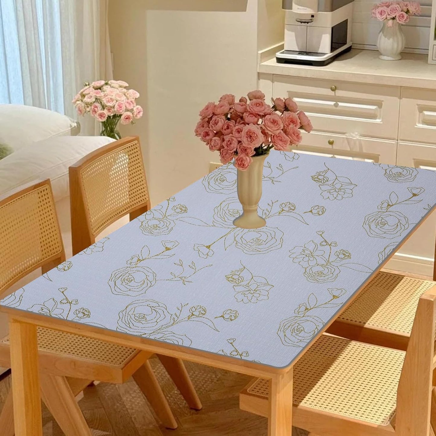Moriah Shelf Liner for Kitchen Cabinet Non-Adhesive, Thickened Drawer Liner No Slip for Dresser Waterproof Cabinet Paper Liner for Bathroom Shelves Protects Surfaces(Rose,12'' x 20')