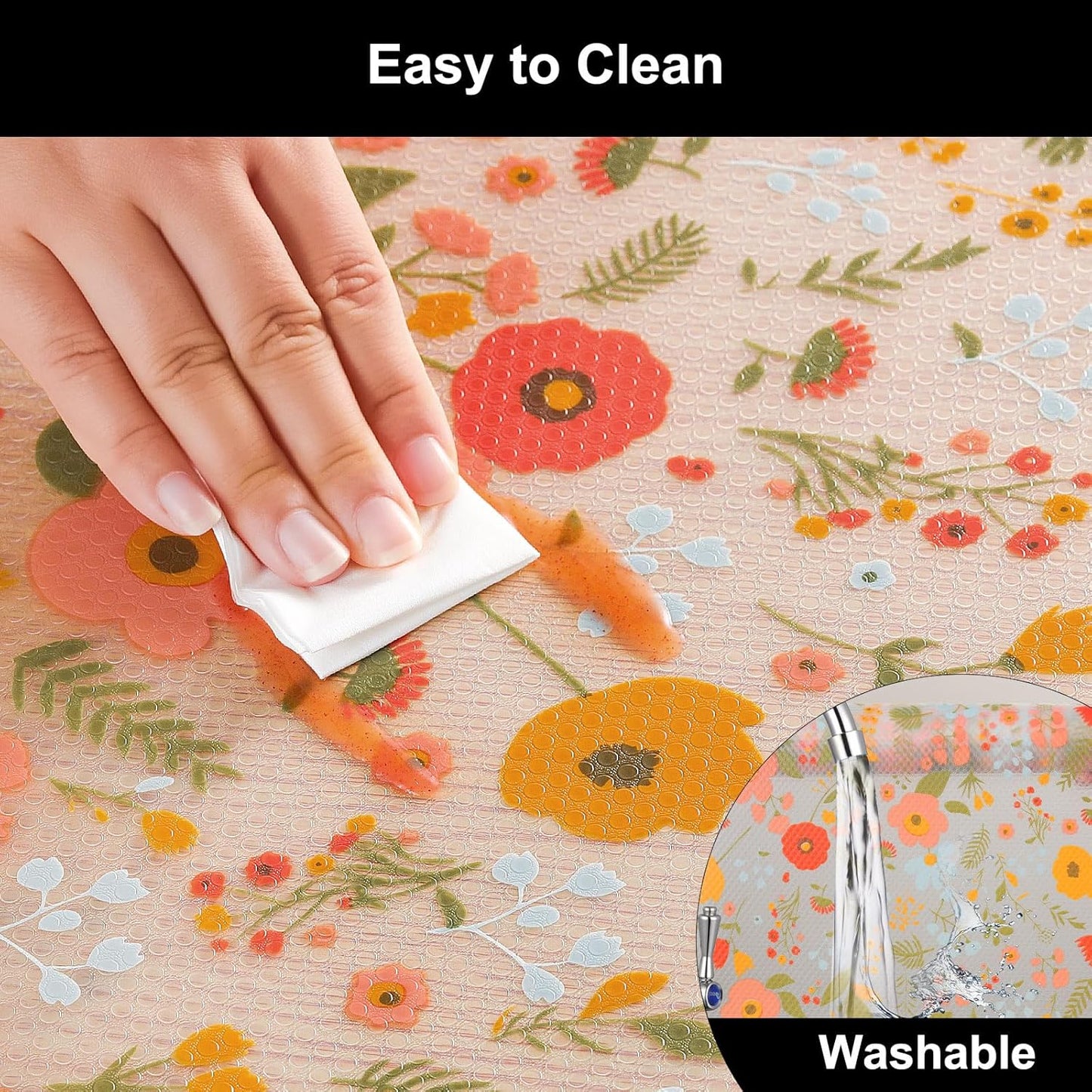 Cooyes Shelf Liner – Premium Non-Adhesive Cabinet & Drawer Liner for Kitchen – Waterproof Shelf Paper with Modern Pattern – Durable EVA Cabinet Mat – Easy to Cut (23.6" W x 360" L)