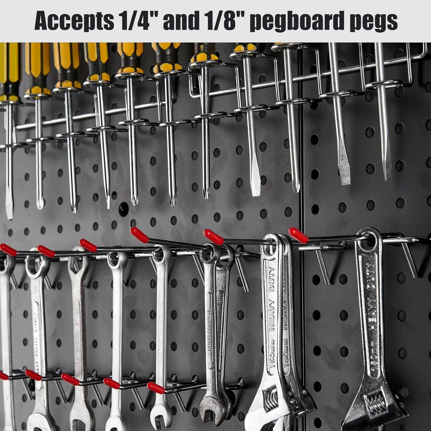 Pegboard Smith 16x16 inch Pegboard Wall Organizer Panels for Tool Storage, Workbench Tool Organization Peg Board(2 PCS, Black)