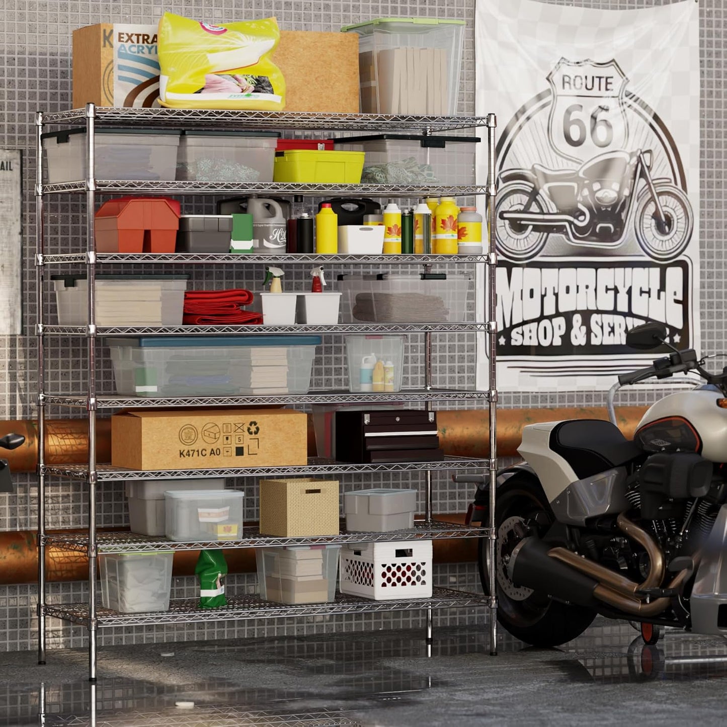 21" Deep x 60" Wide x 74" Height Wire Shelving Kit | 8-Tier | NSF Commercial Storage Rack Unit