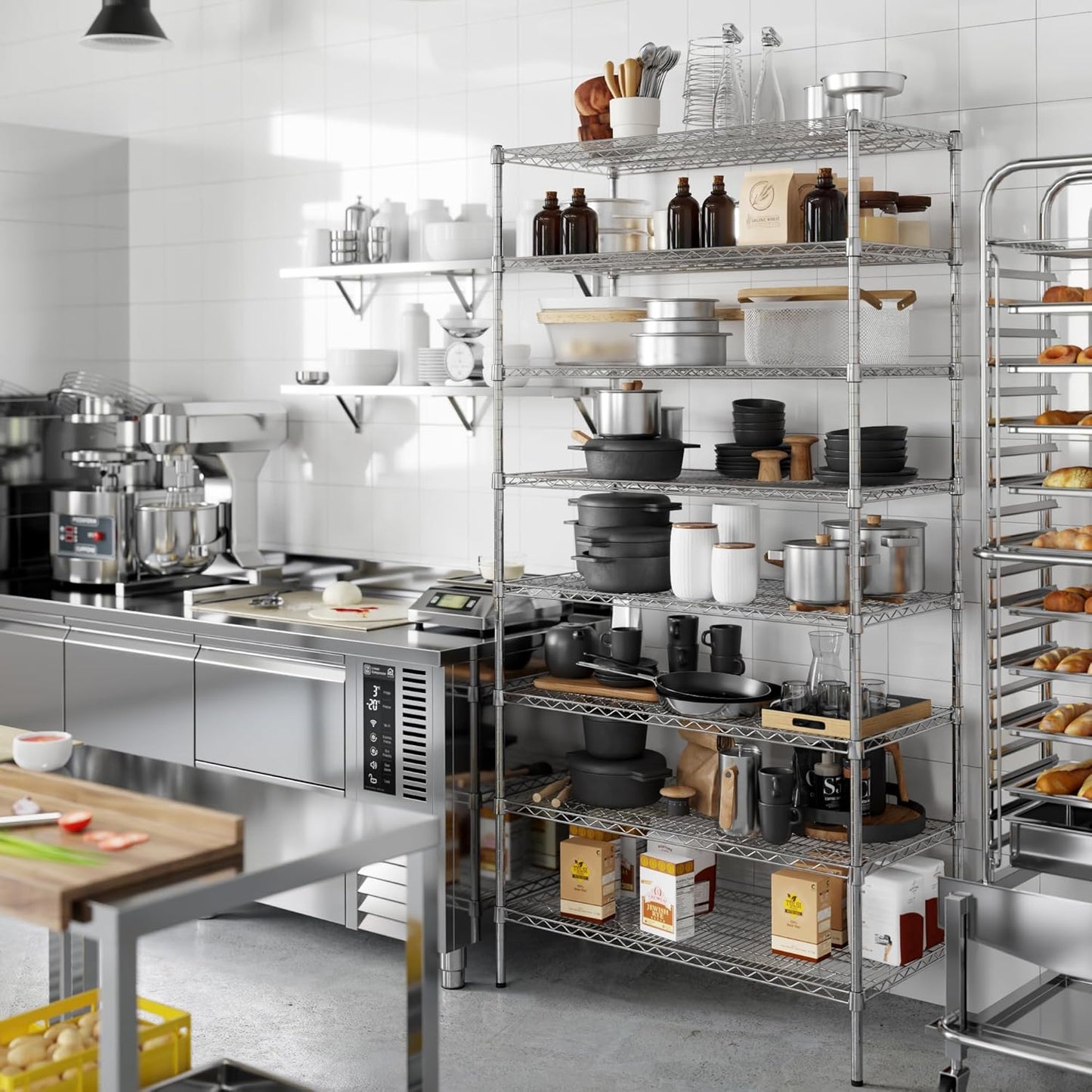 21" Deep x 42" Wide x 86" Height Wire Shelving Kit | 8-Tier | NSF Commercial Storage Rack Unit