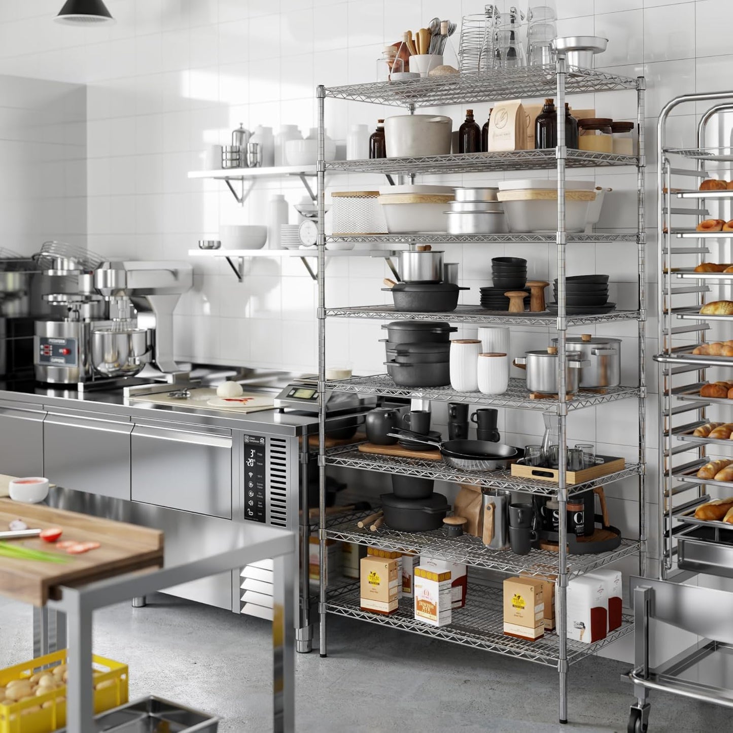 24" Deep x 42" Wide x 86" Height Wire Shelving Kit | 8-Tier | NSF Commercial Storage Rack Unit