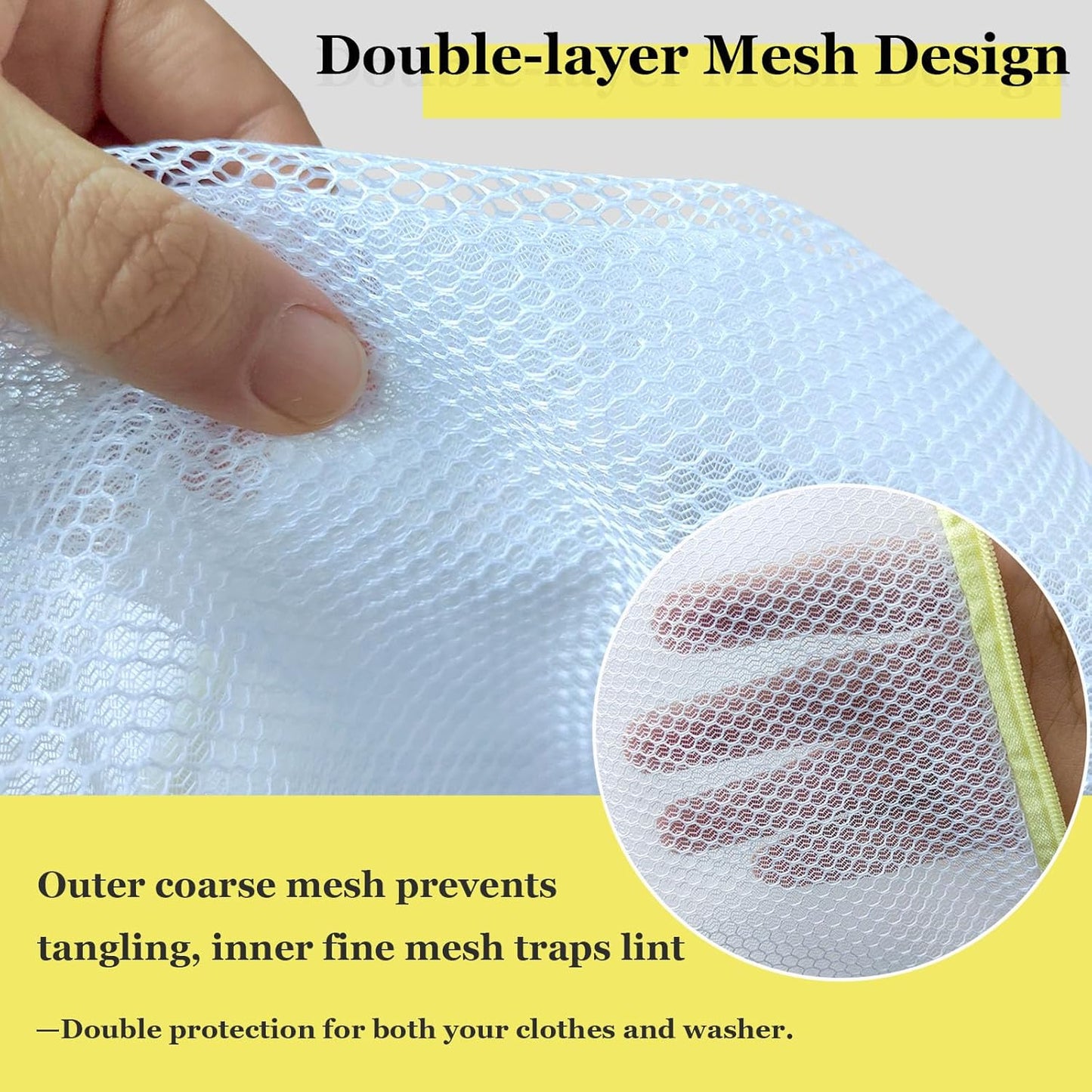 Mesh Laundry Bags for Washing Machine - 10 Pack (12x16 Inch), Double-layer Delicates Wash Protector for Lingerie Clothes