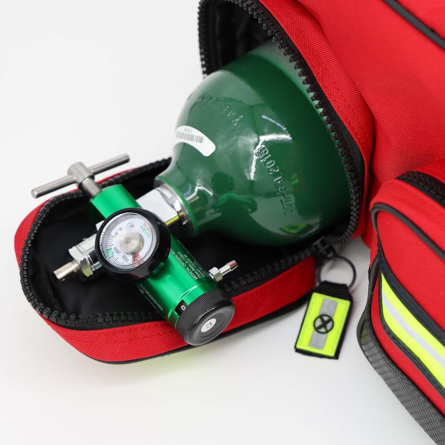 Lightning X Fully Stocked X-Tuff Modular Oxygen Trauma Bag w/Removable Organizer Pouches for EMS/EMT + First Responder - Red