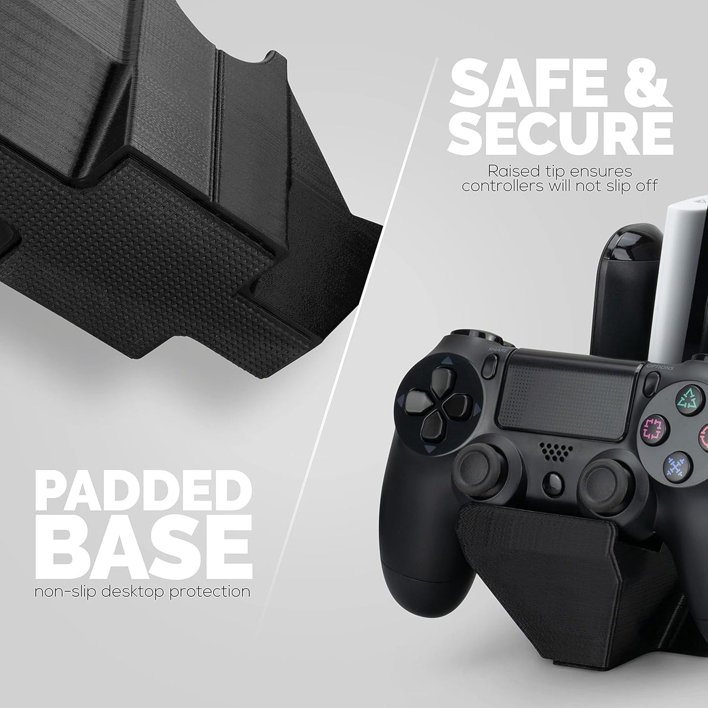 BRAINWAVZ Dual Game Controller & Storage Desktop Holder, Universal Design for Xbox ONE PS5 PS4 PC Gamepads, Reduce Clutter, UGDS-01