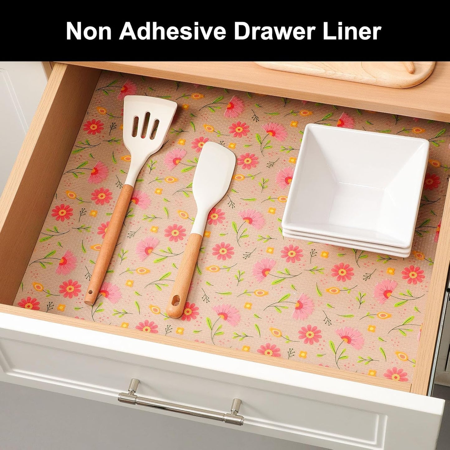 Cooyes Shelf Liner – Premium Non-Adhesive Cabinet & Drawer Liner for Kitchen – Waterproof Shelf Paper with Modern Pattern – Durable EVA Cabinet Mat – Easy to Cut (17.5" W x 197" L)