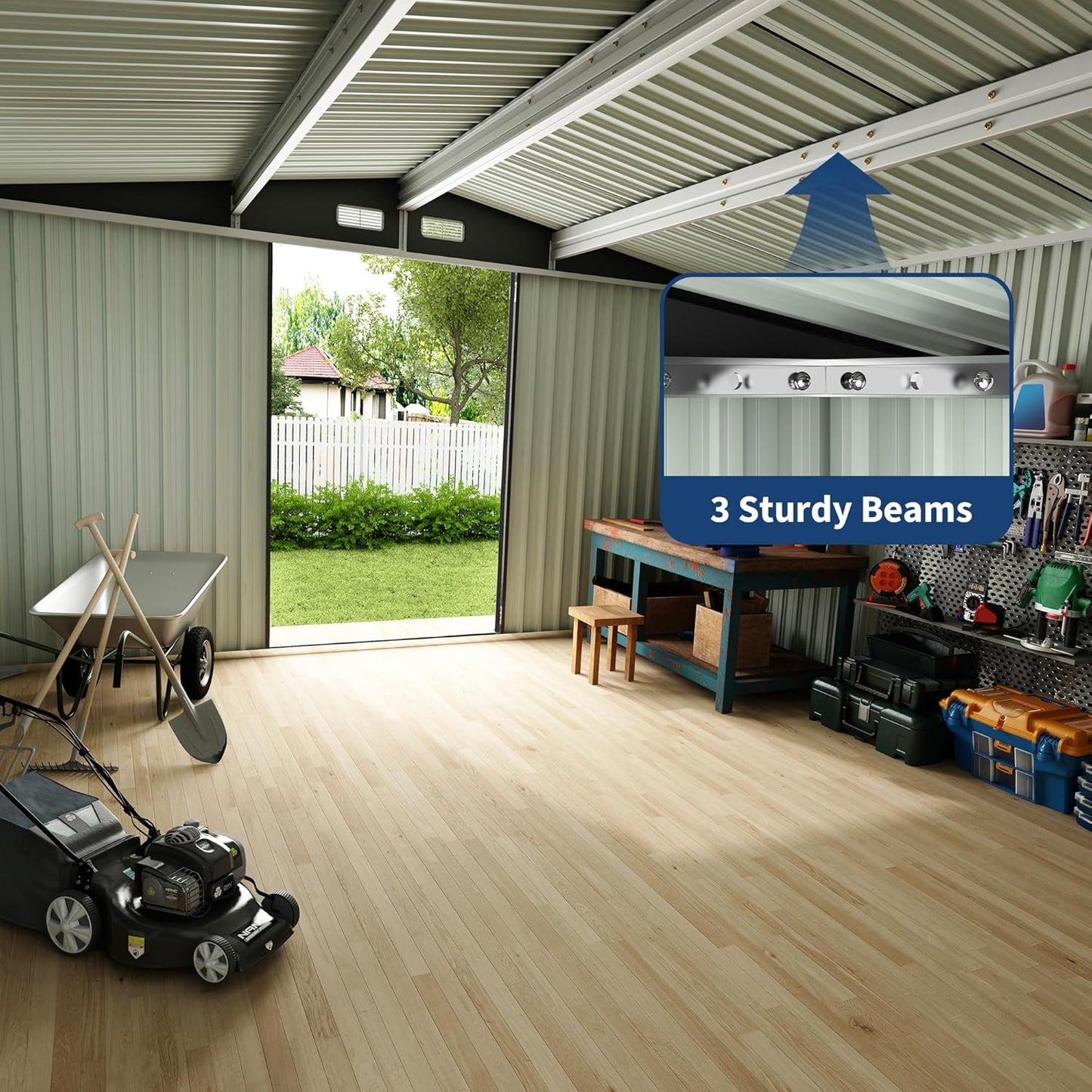 6x8 FT Metal Storage Sheds Outdoor, MetalTool Shed with Lockable Door, MetalYard Sheds Garden Shed Kit, Metal UtilitySheds Buildings with Air Vent for Backyard Garden Patio Lawn