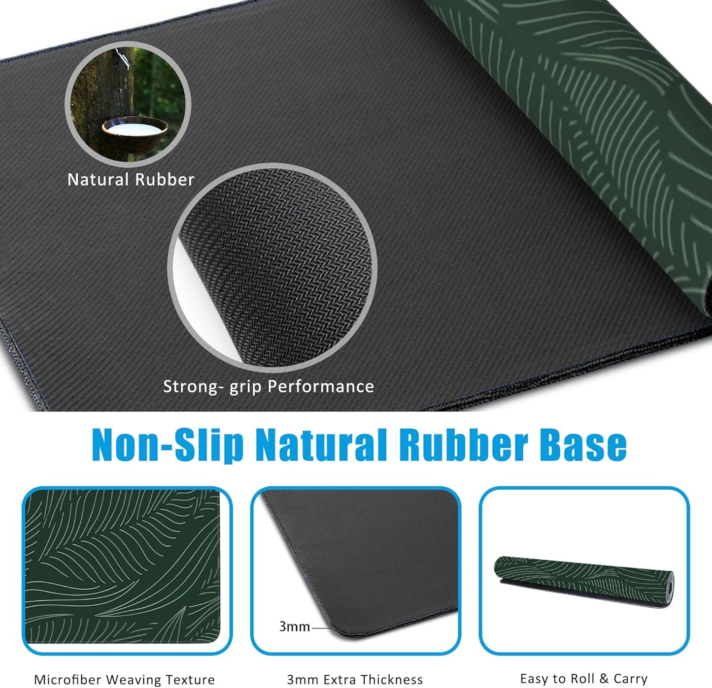 Golden Tropical Leaf Large Gaming Mouse Pad,Waterproof Desk Mat for Desktop,Non-Slip Rubber Base Mousepad with Stitched Edges for Laptop Office and Home 35.4X15.7 Inch