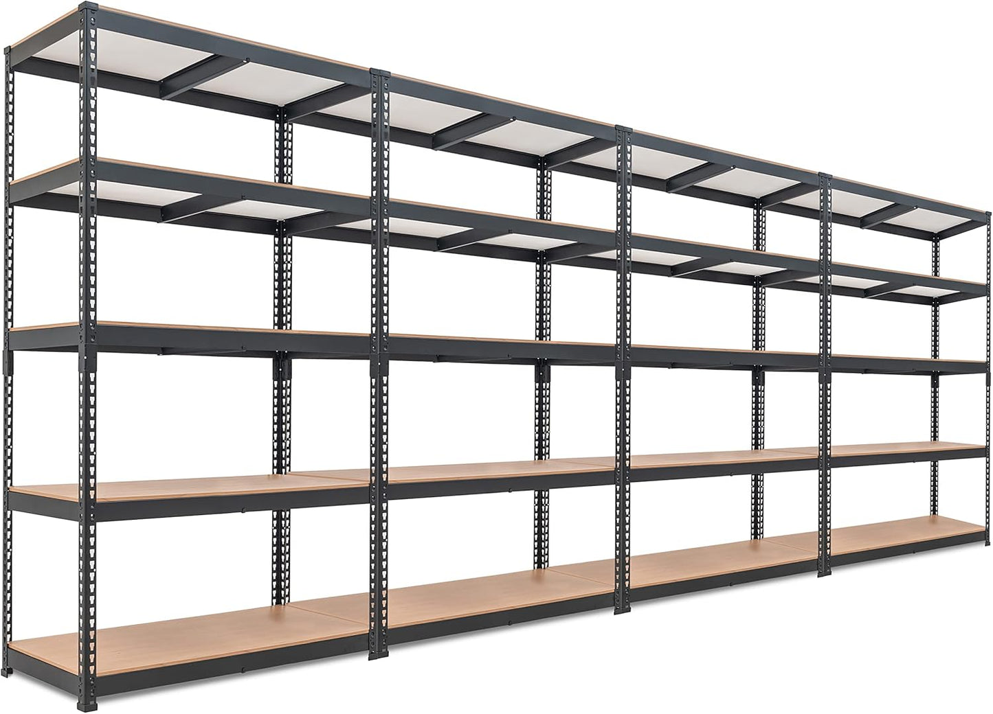 HOMEDANT 5-Tier Laminated Boltless Heavy Duty Metal Shelving Unit Adjustable Garage Storage Utility Rack Shelves Organization Multipurpose Shelf Warehouse Industrial (4, (L) 39.8" W, Black)