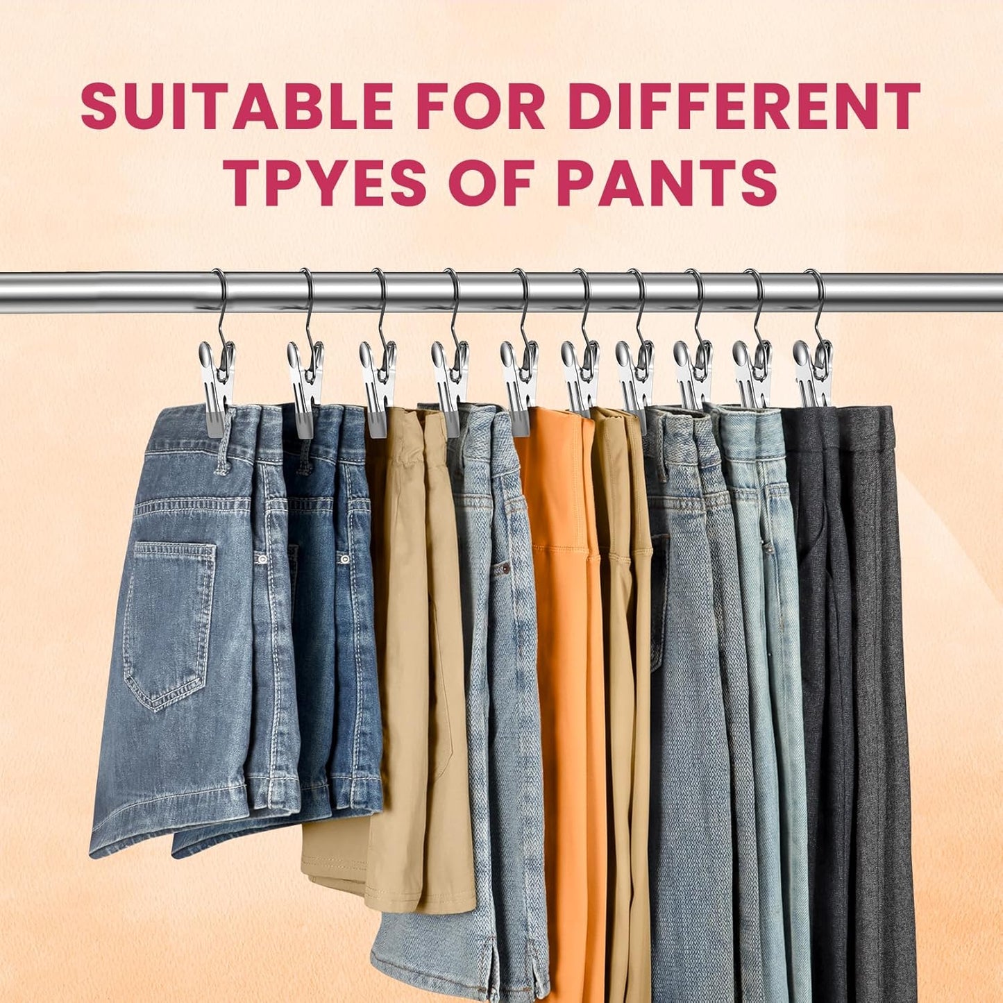30 Pack Pants Hangers with Clip,Legging Organizer for Closet Hanging, Space Saving Yoga Pants Hangers Clip Hanger Wardrobe Organization,Closet Organizers and Storage for Jeans,Shorts,Skirts,Hats-Gray