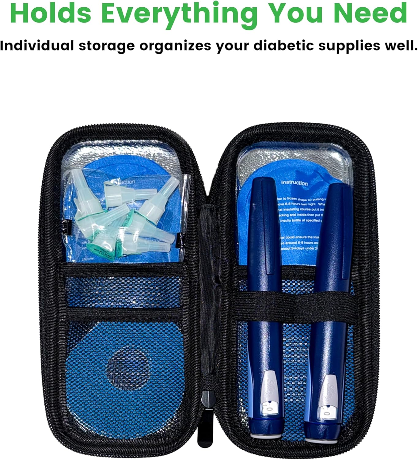 ZLR Insulin Cooler Travel Case with 2 x 90g Ice Packs, TSA Approved Diabetetes Insulin Pen Bag, Easy to Carry Medicine Insulated Cool Organizer for Diabetic, Small