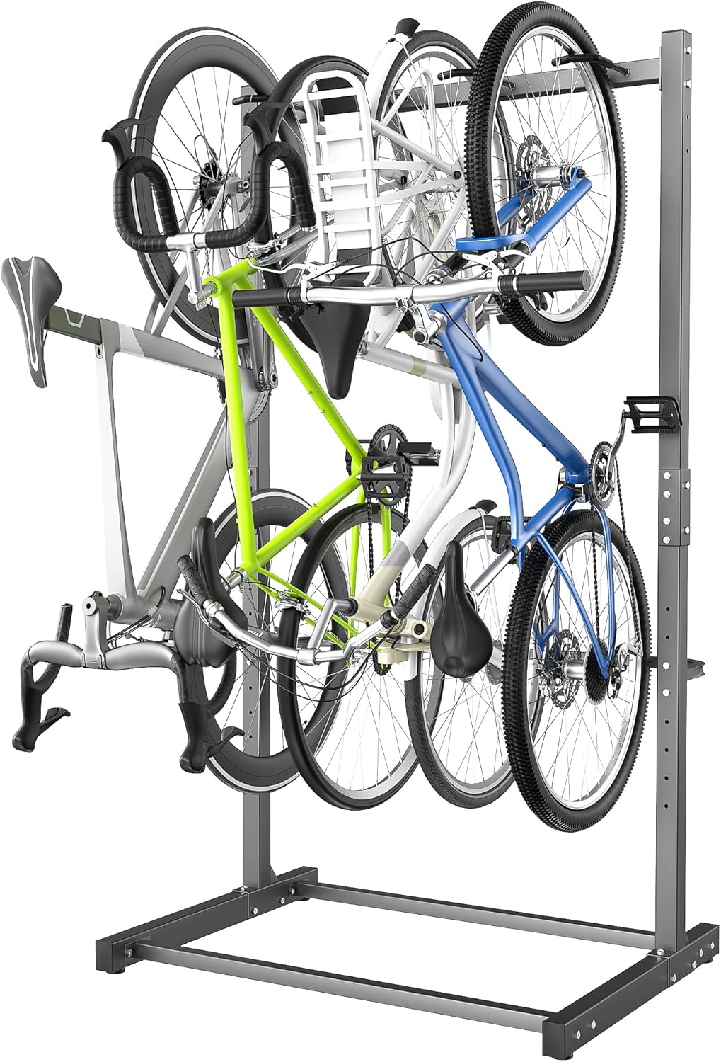 EVERHANGER Freestanding Bike Rack, Vertical Bike Rack Stand for Garage, Bicycle Storage Organizer, Holds Up to 4 Bikes
