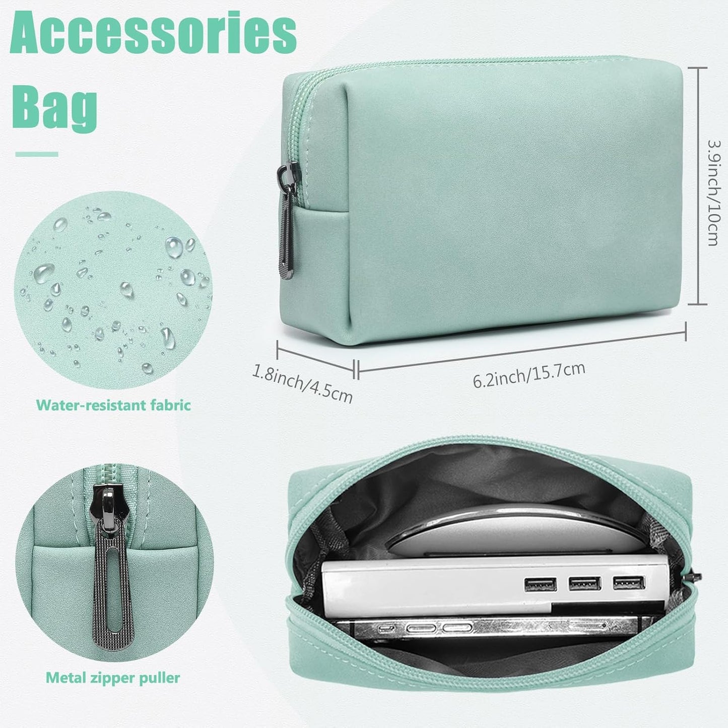 HYZUO 15 Inch Laptop Sleeve Case with Stand for MacBook Air 15 M4 A3241 M3 A3114 M2 A2941 2025-2023, 15" Surface Laptop 7/6/5/4, MacBook Pro 15 A1990 A1707 2019-2016, with Pouch, Mint Green