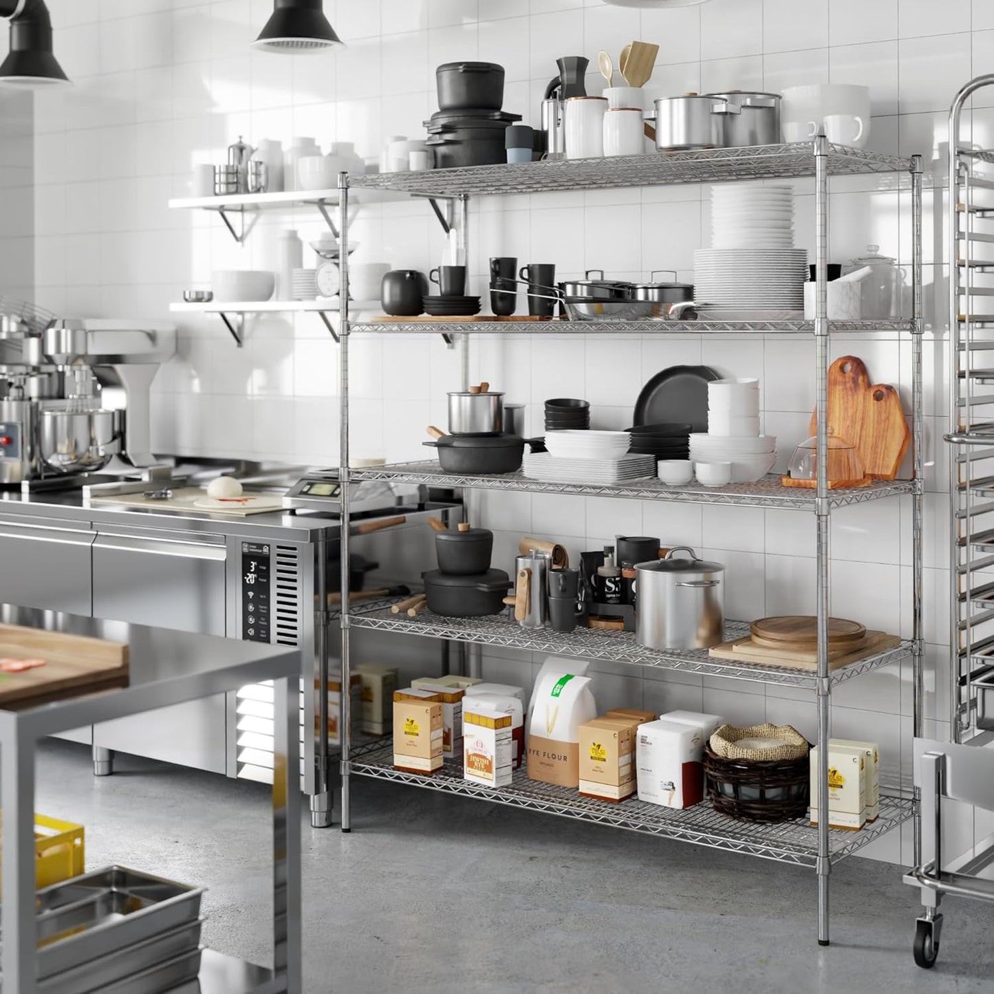 24" Deep x 60" Wide x 74" Height Wire Shelving Kit | 5-Tier | NSF Commercial Storage Rack Unit