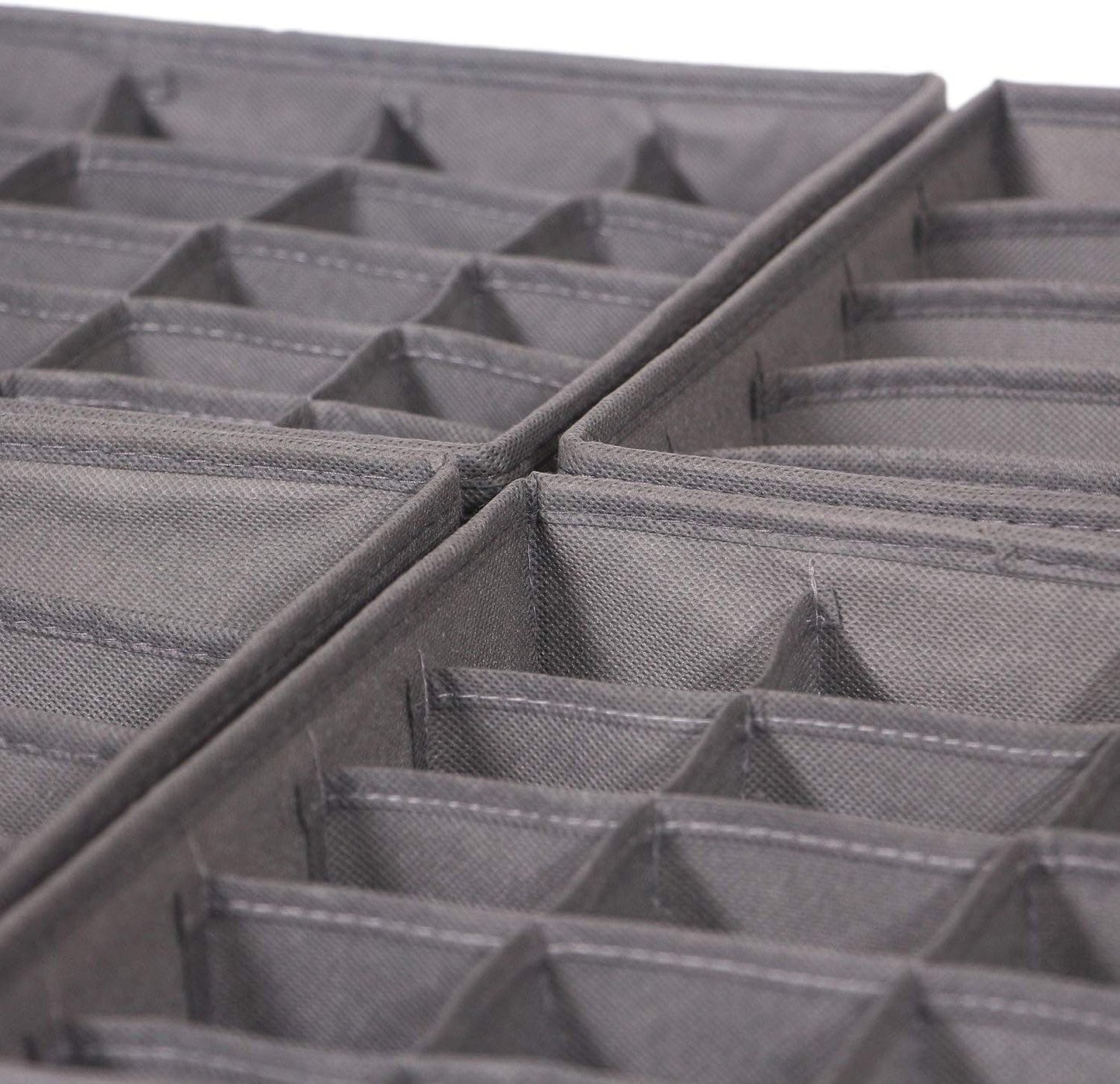 DIOMMELL 6 Pack Foldable Cloth Storage Box Closet Dresser Drawer Organizer Fabric Baskets Bins Containers Divider for Clothes Underwear Bras Socks Lingerie Clothing, M Grey 22-2000