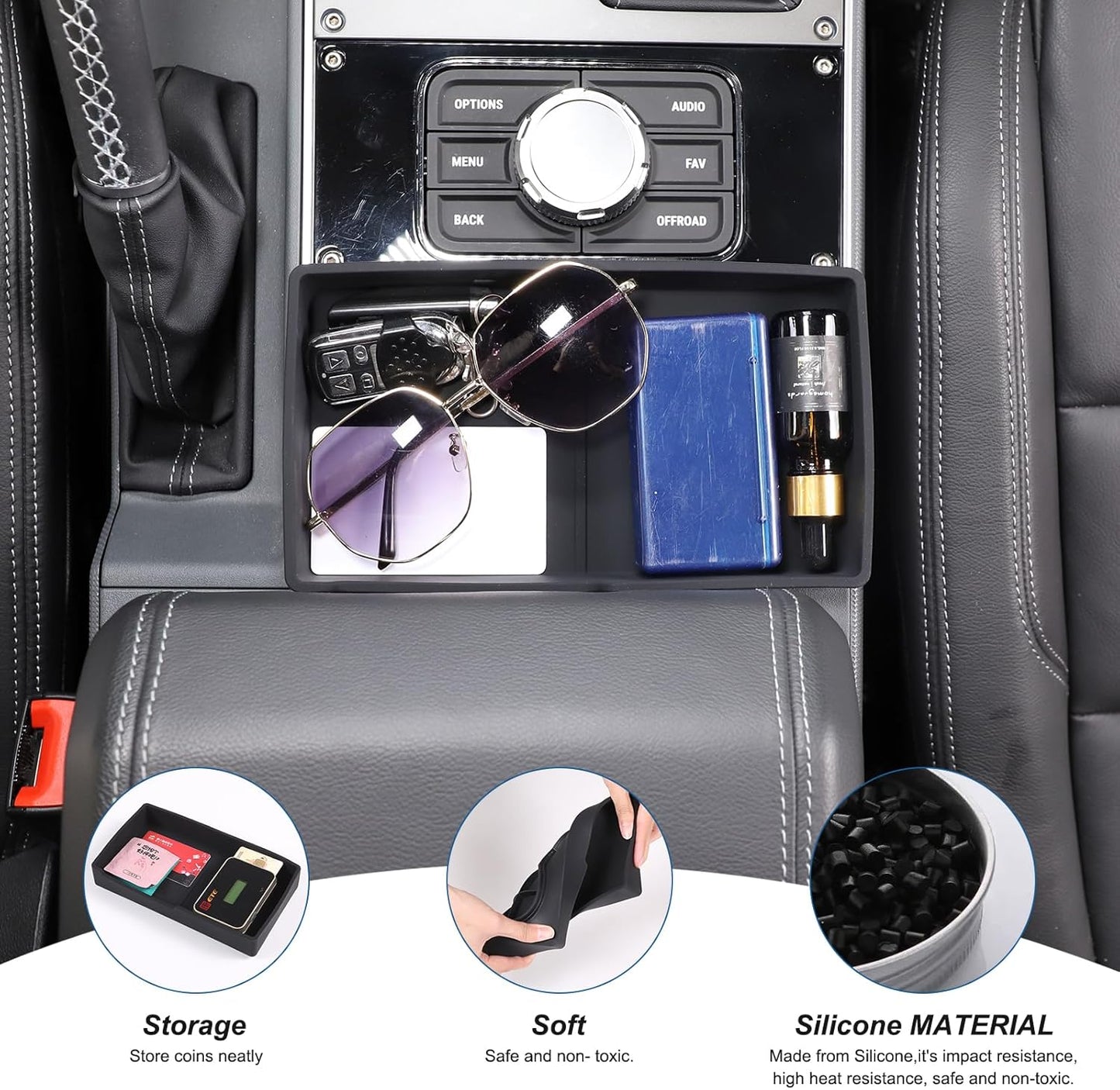 Center Console Organizer Compatible with INEOS Grenadier 2020-2024, Armrest Box Front Storage Box ABS Material Insert Tray Accessories
