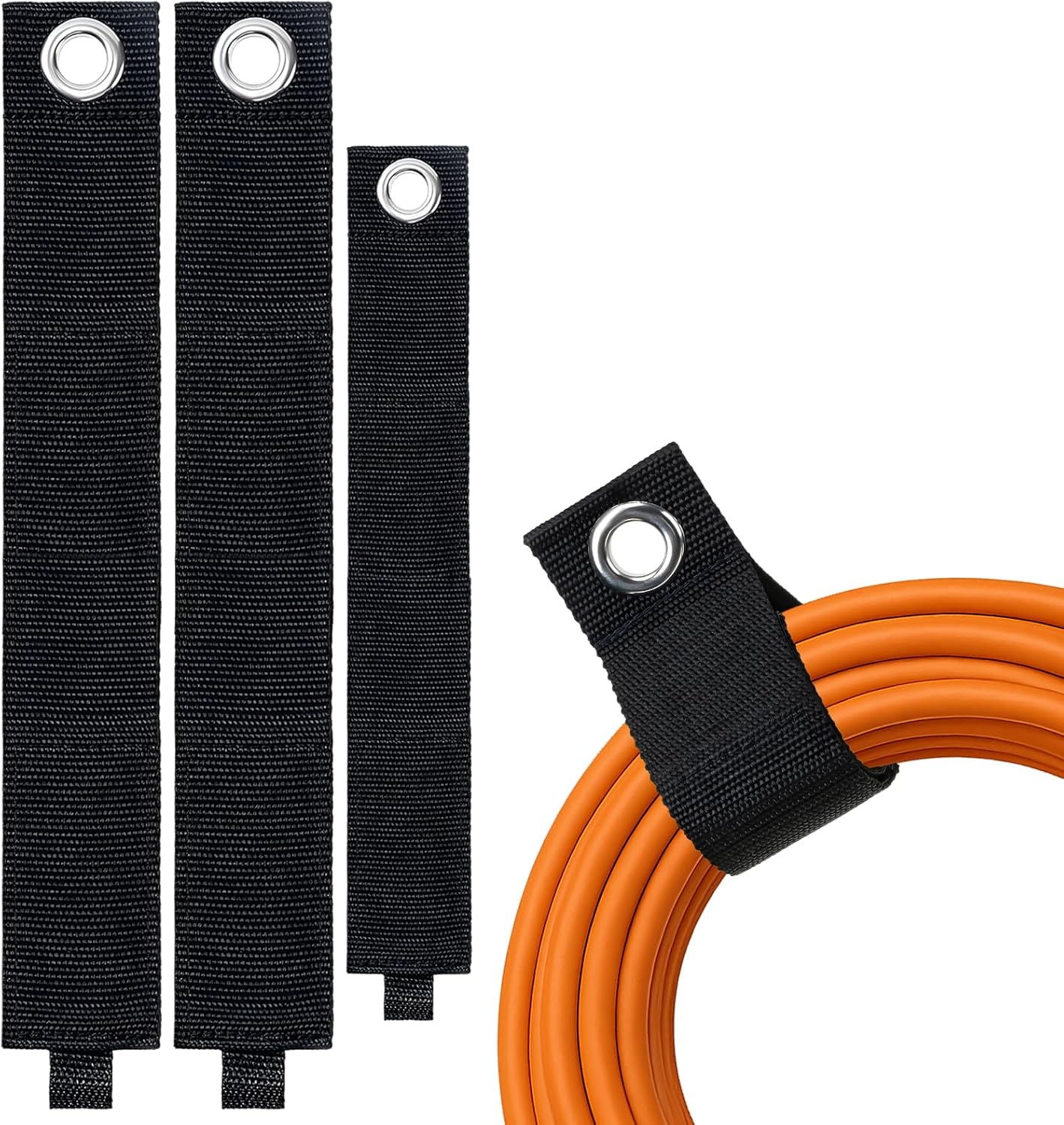 3-Pack Heavy-Duty Extension Cord Holder, Two Sizes, Durable Nylon Cable Organizer Straps for Hanging Cables，Cords, Hoses, Ropes，Tools and Outdoor Organization
