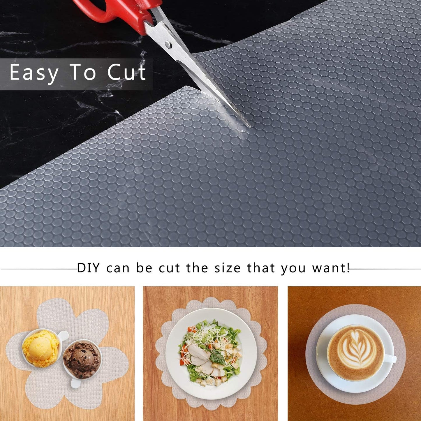 HooTown Refrigerator, Fridge, Shelf Liner and Drawer Mats 17.5 Inch Wide x 32.8 Feet Long, Non Slip EVA Plastic Washable Waterproof Pads for Kitchen Cabinet, Pantry Closet, Cupboard, Transparent