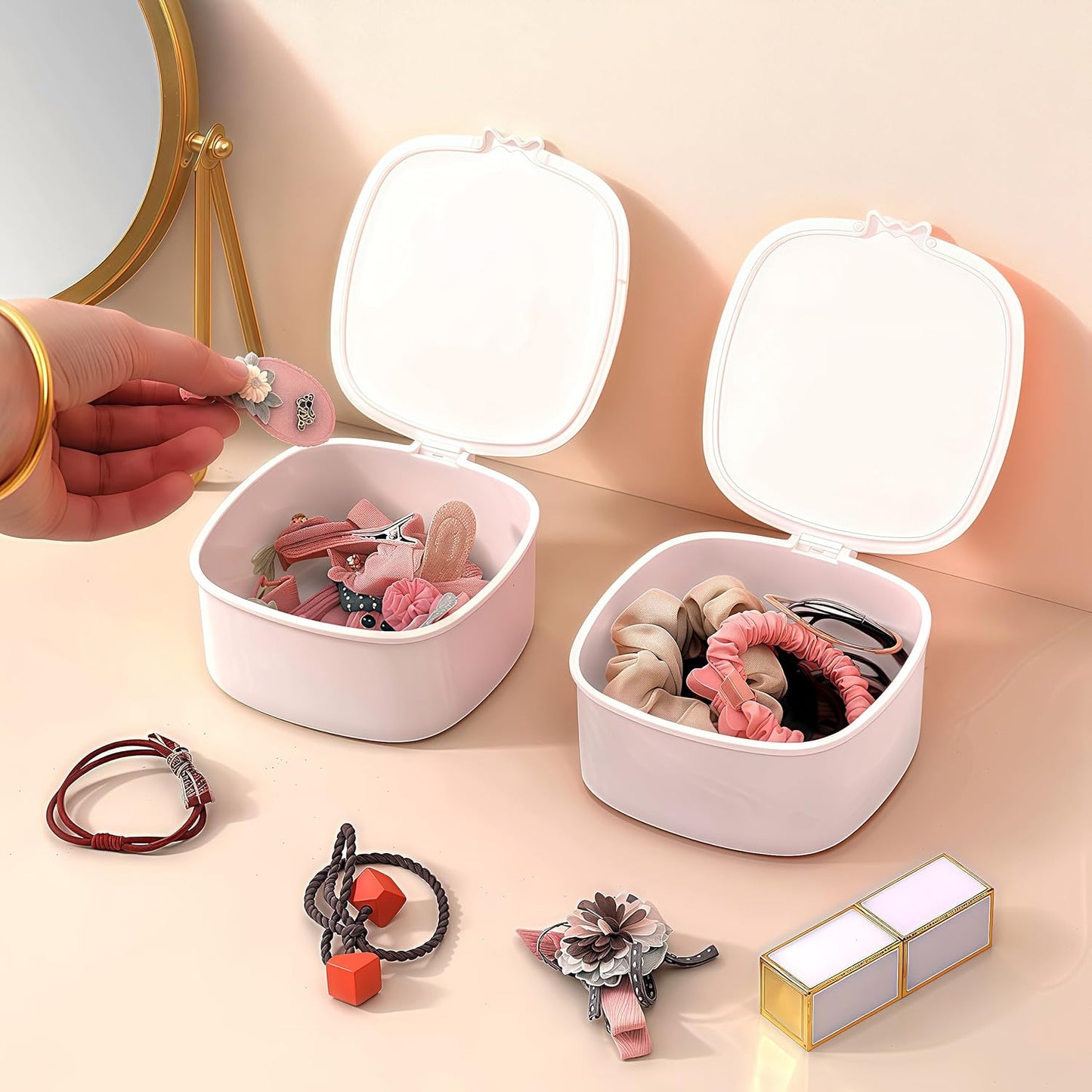 Small Hair Accessories Organizer Box For Girls Kids Teens Women, Hair clips/Ties/bands/pins/barrettes/scrunchies Organizer and Storage! (Dog)