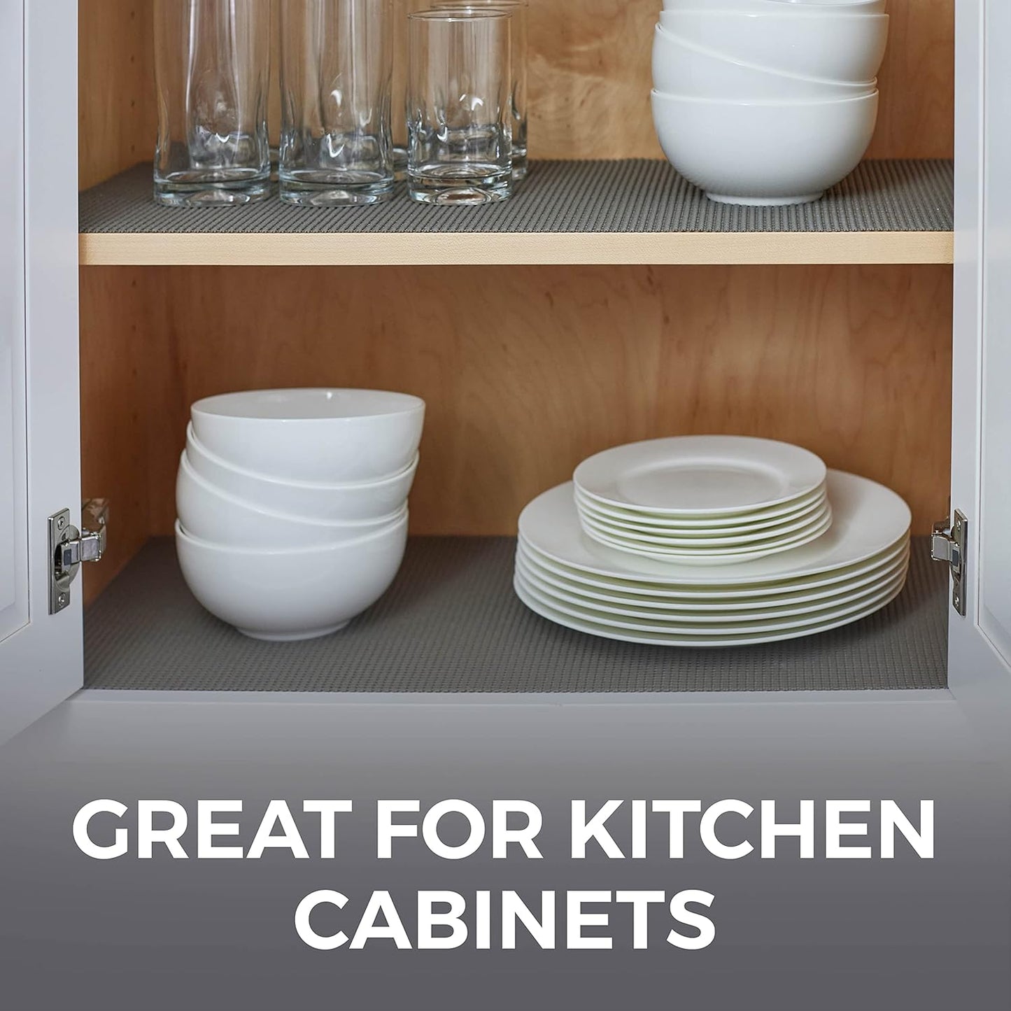 HOME GENIE Shelf Drawer and Cabinet Liner, Durable with Strong Grip, 12 in x 20 FT, Non Adhesive Liners Protect Kitchen Cabinets and Cupboard, Pantry, Bathroom Drawers and Shelves, Desks, Slate Gray