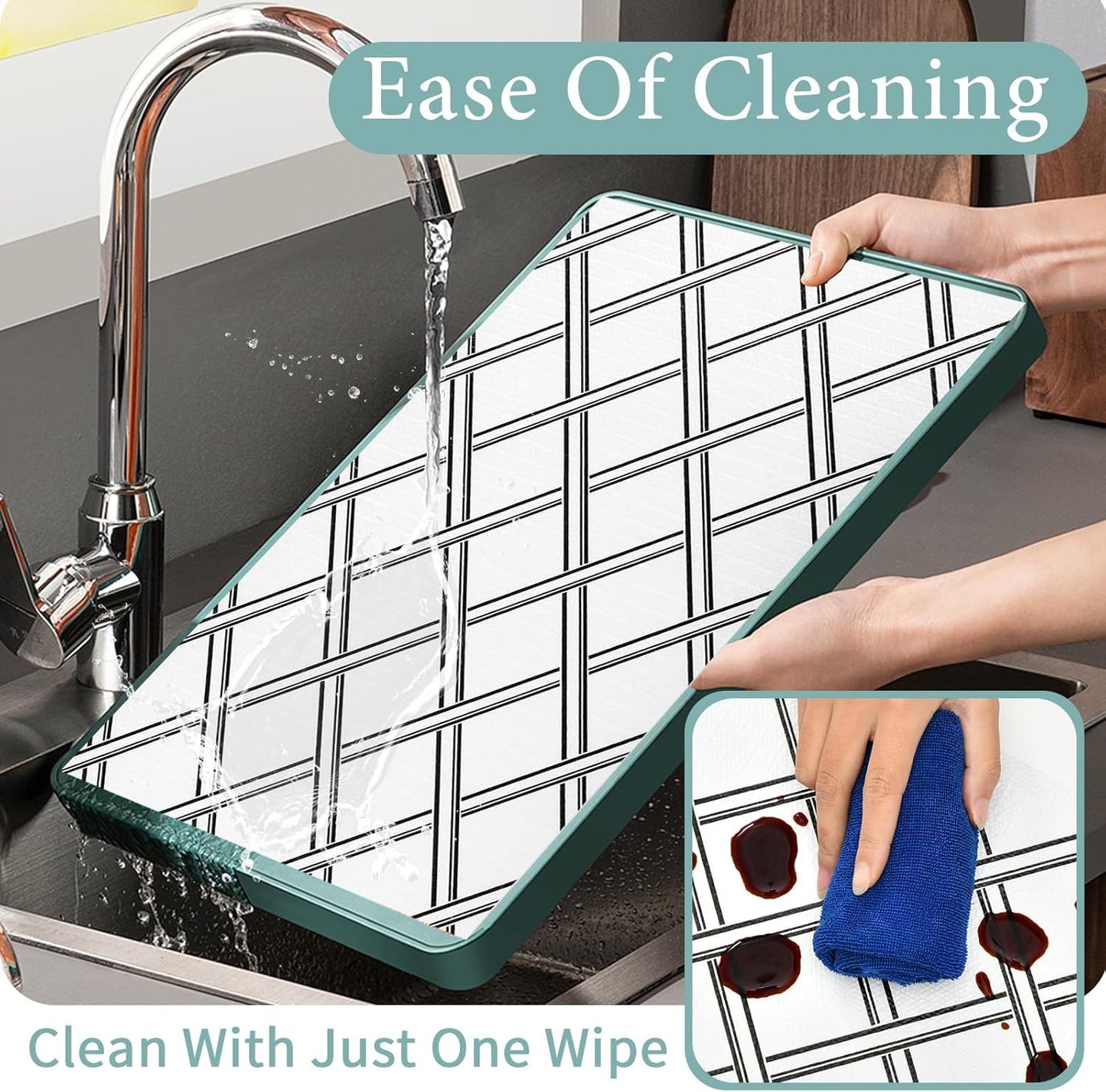 Drawer and Shelf Liner for Kitchen Cabinet: 17 in X 20 Ft Non Slip Waterproof Shelf Paper Non Adhesive Refrigerator Liners Black and White Squares Easy Liners for Bathroom