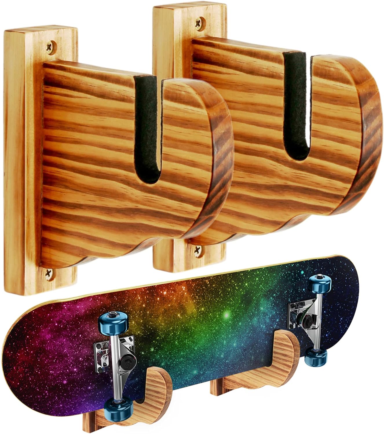 BiJun Skateboard Wall Mount, Snowboard Wall Mount Display, Acrylic Horizontal Skateboards Rack, Skateboard Storage Hanger (Retro)