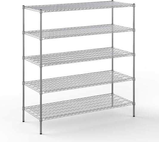 24" Deep x 60" Wide x 64" Height Wire Shelving Kit | 5-Tier | NSF Commercial Storage Rack Unit