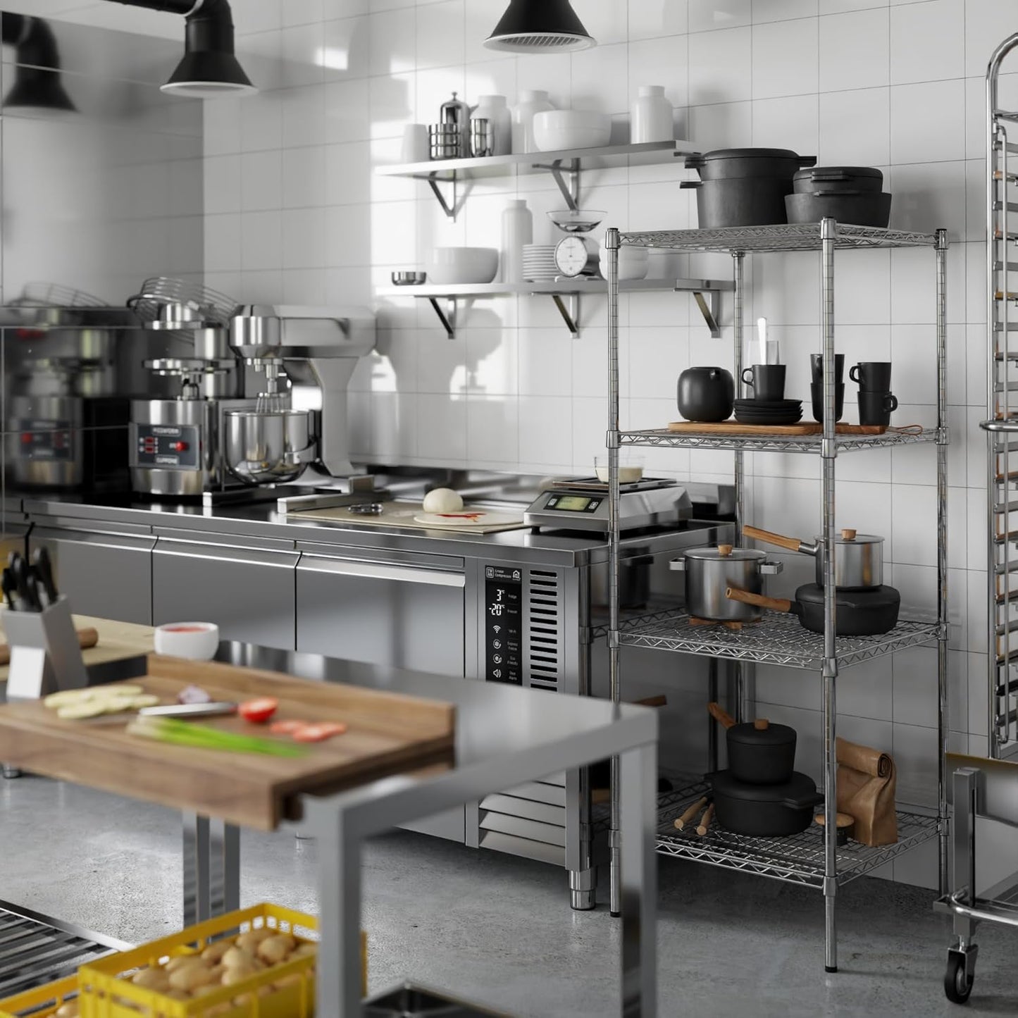 24" Deep x 24" Wide x 64" Height Wire Shelving Kit | 4-Tier | NSF Commercial Storage Rack Unit