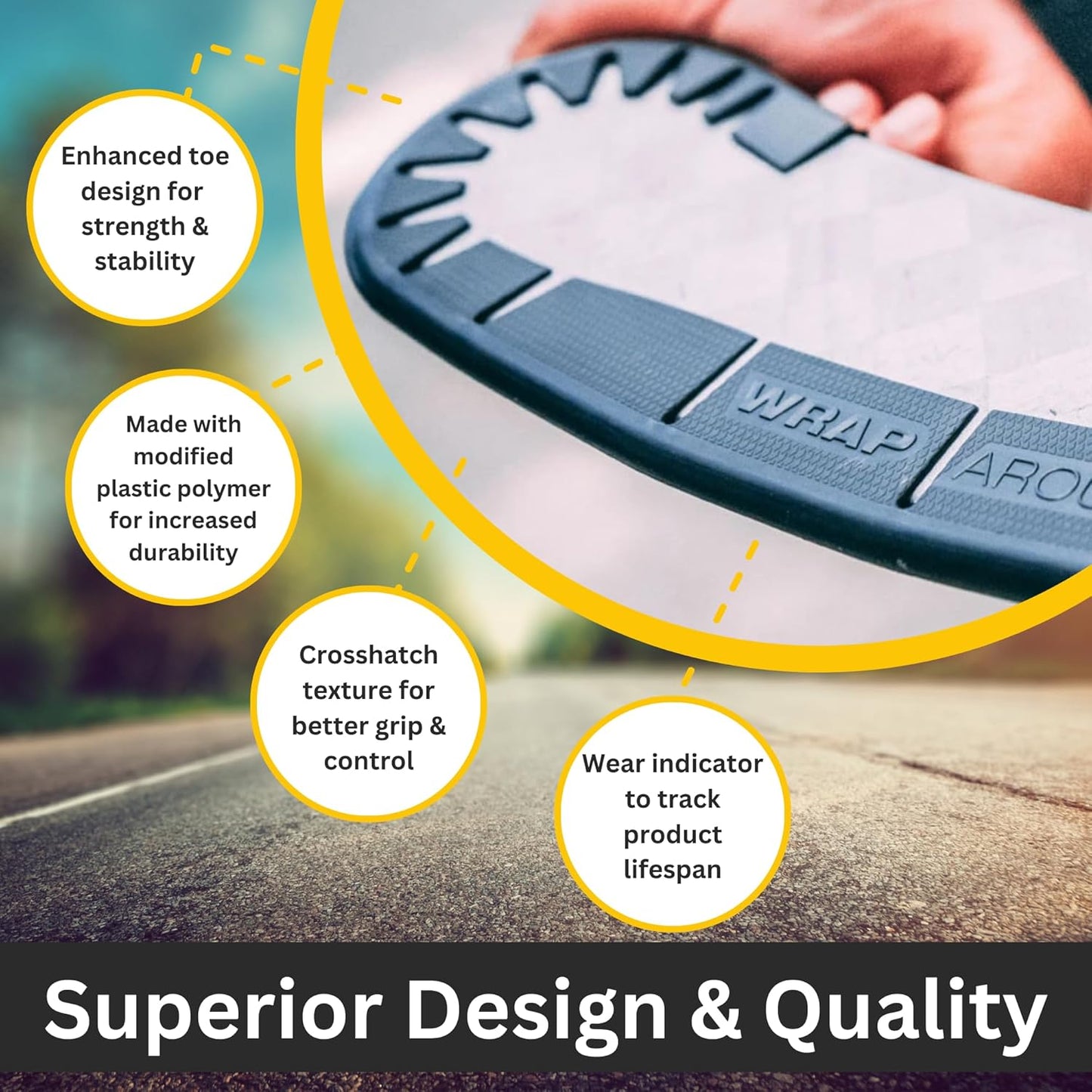 Wraparound Hockey Stick Blade Protector for Off Ice Training - Long Lasting -Cuts to Fit Junior, Senior Sticks - Hockey Training Equipment, Accessories, Gear