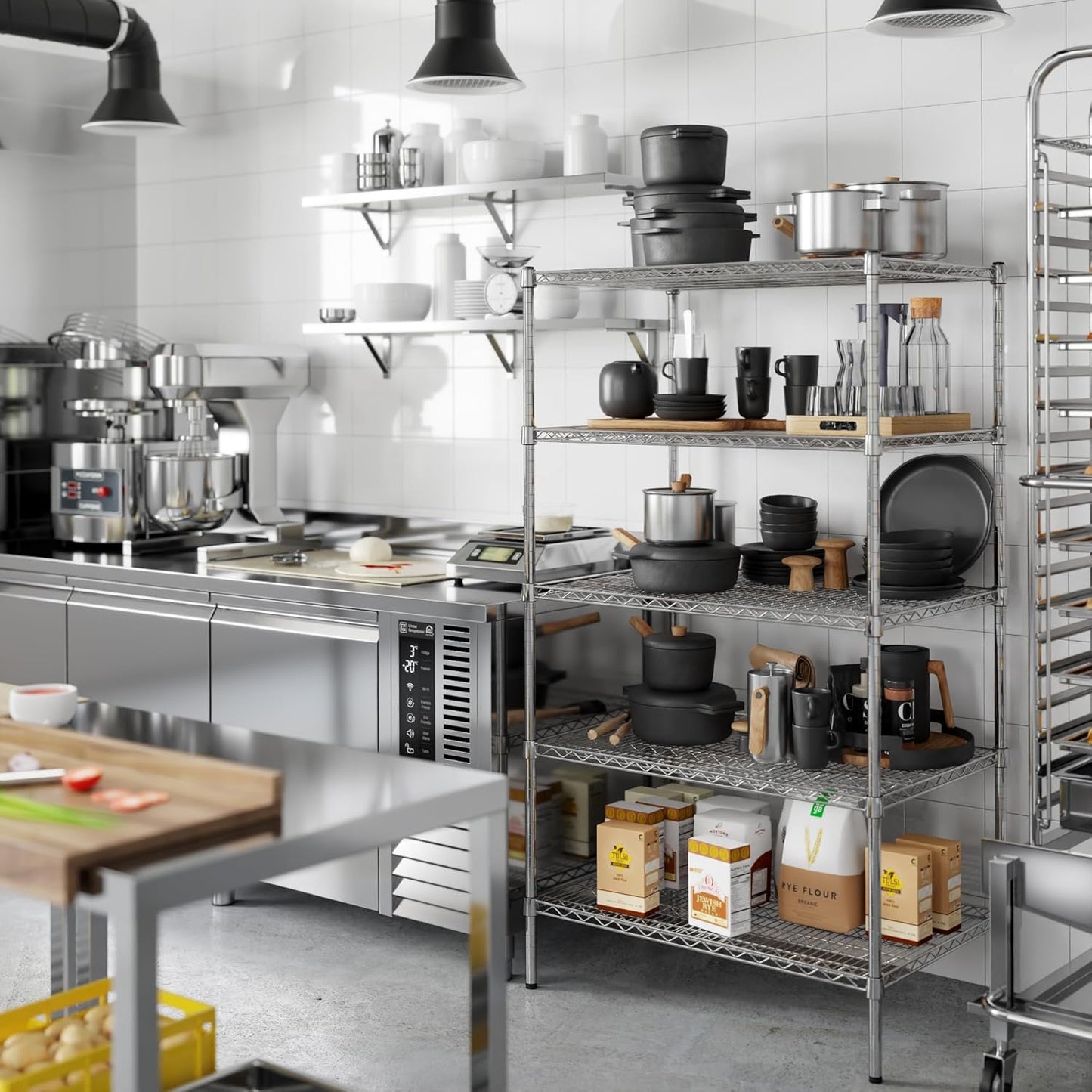 24" Deep x 36" Wide x 64" Height Wire Shelving Kit | 5-Tier | NSF Commercial Storage Rack Unit