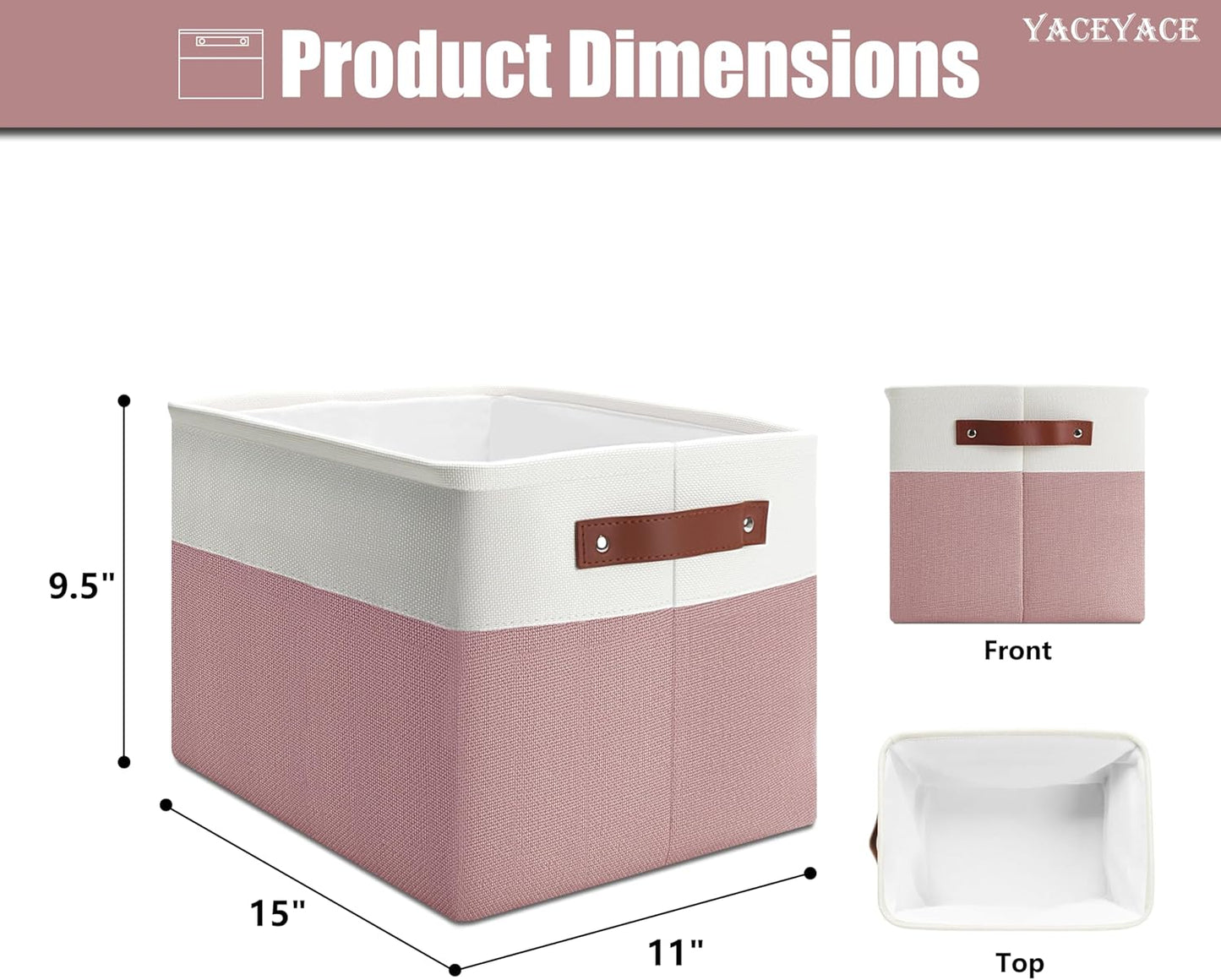 Basket Storage Toy, 4 Pack 15"x11"x9.5" Storage Bins for Cloth,Toy, Linen Fabric Basket with Handles for Home Decorative Organization