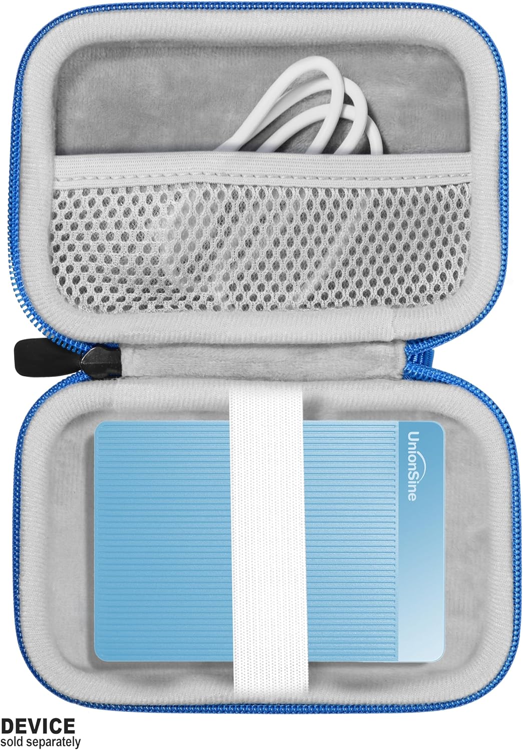 Getgear Portable Case Compatible with UnionSine Ultra Slim Portable External Hard Drive 1TB, 4TB, 750GB and All Others (Blue)