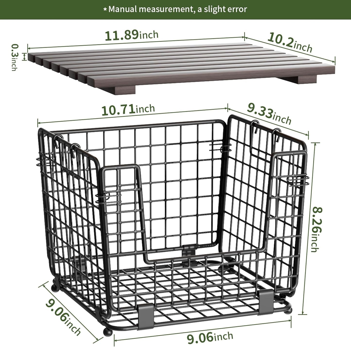Wire Storage Basket For Kitchen Pantry and Counter - Stackable Wire Organizing Bin For Produce, Vegetable - Countertop Potato, Onion, Veggie Basket Brown