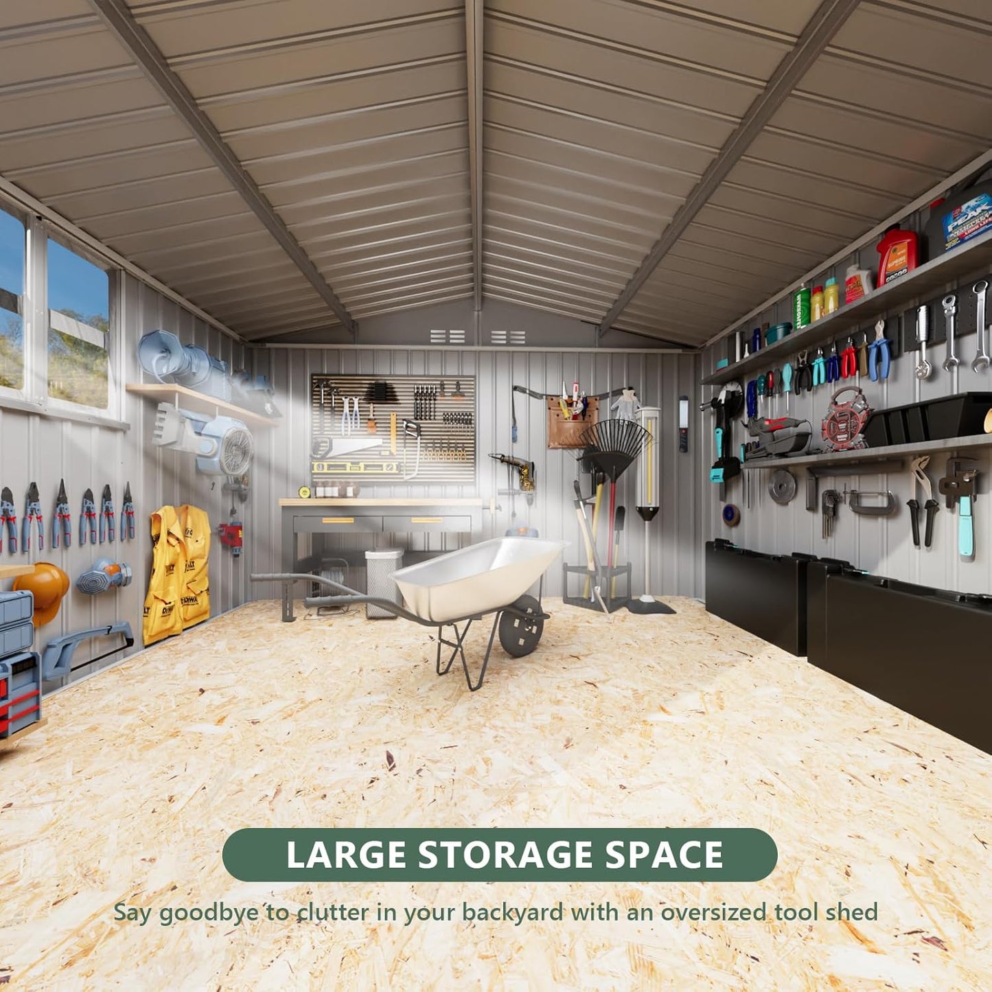 10x8 FT Metal Storage Shed with Window,Outdoor Storage Building,Large Backyard Sheds,Waterproof Outside Storage Sheds