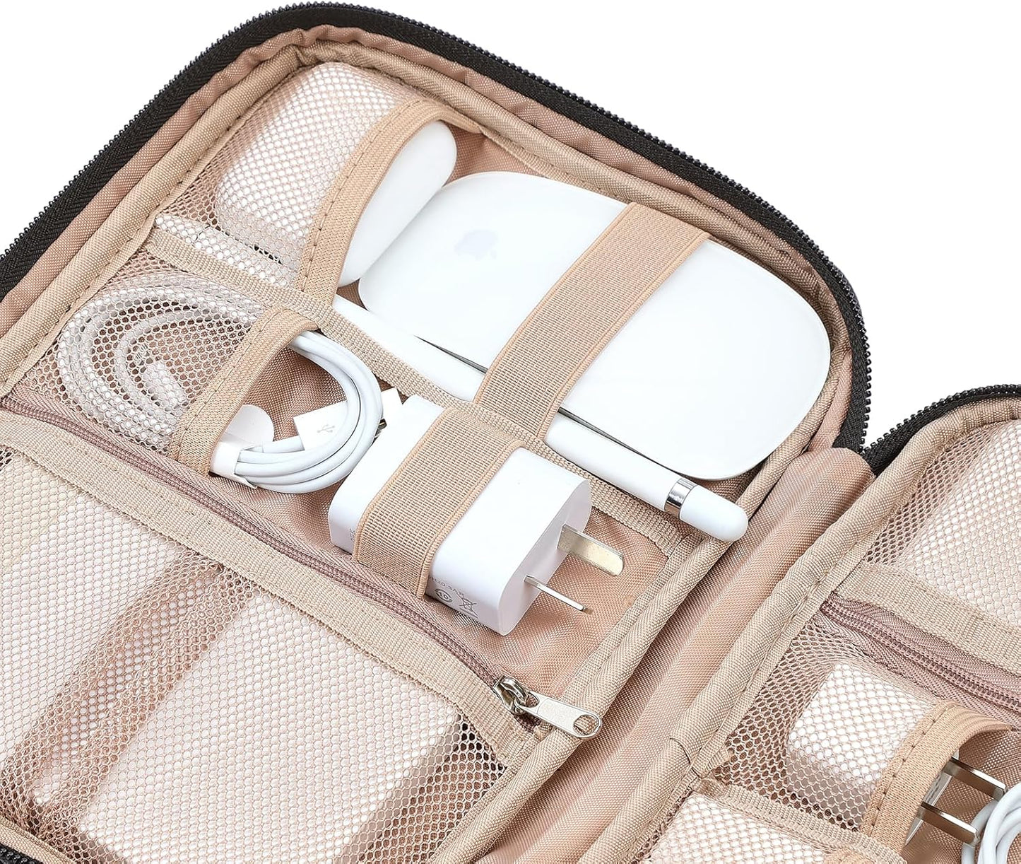 NISHEL Travel Cord Organizer Case, Tech Electronic Bag, Essentials for Charger, Cable, Phone, Hard Drive, USB, SD Card, Black