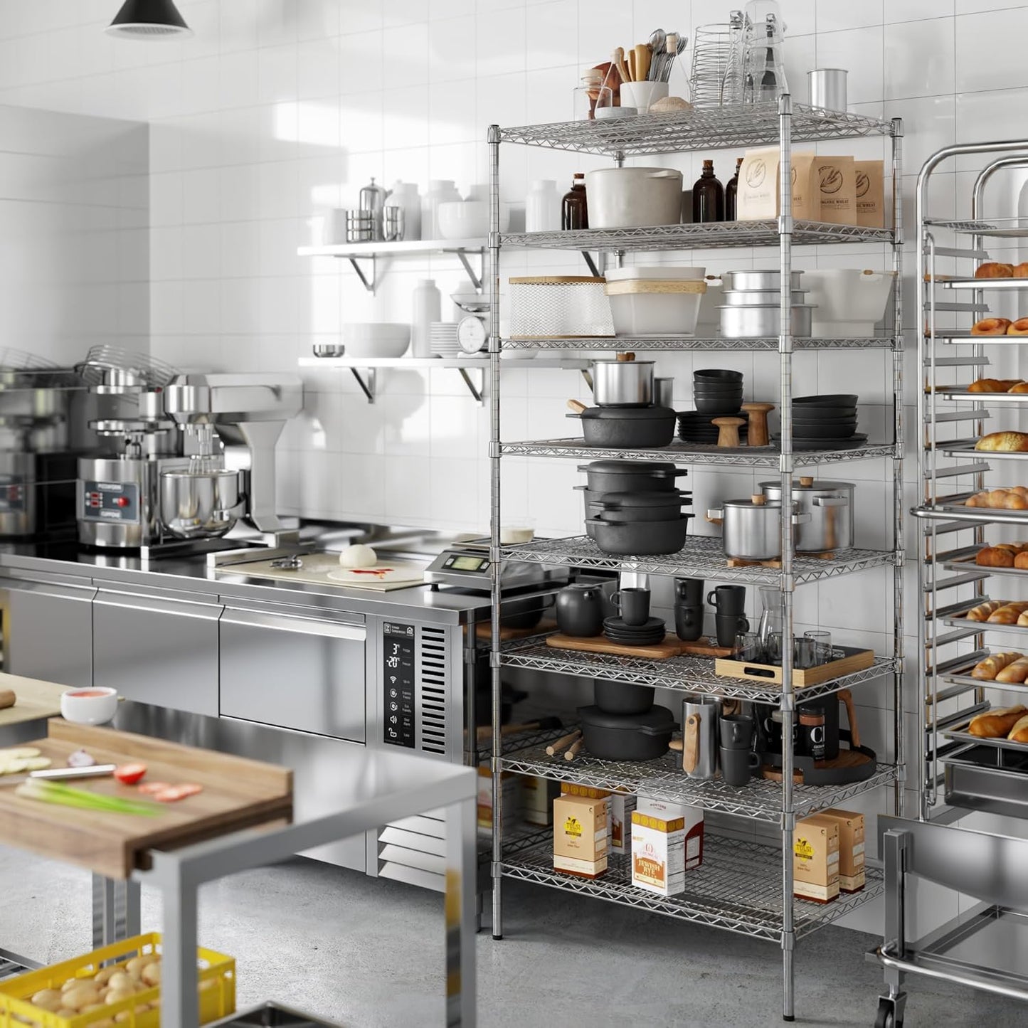 24" Deep x 36" Wide x 86" Height Wire Shelving Kit | 8-Tier | NSF Commercial Storage Rack Unit