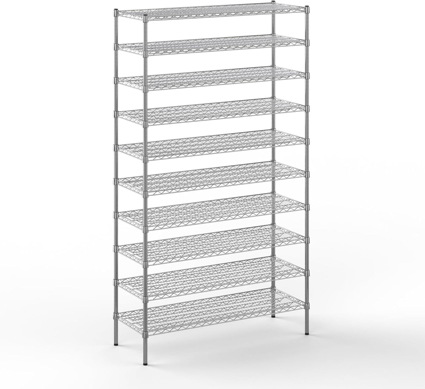 18" Deep x 48" Wide x 86" Height Wire Shelving Kit | 10-Tier | NSF Commercial Storage Rack Unit
