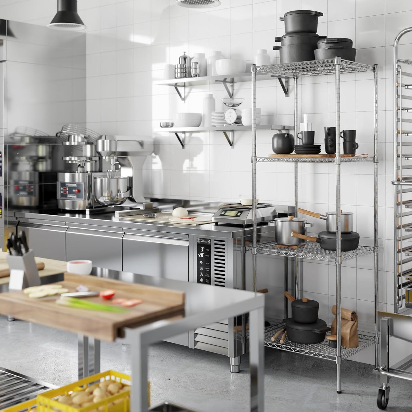 21" Deep x 24" Wide x 74" Height Wire Shelving Kit | 4-Tier | NSF Commercial Storage Rack Unit