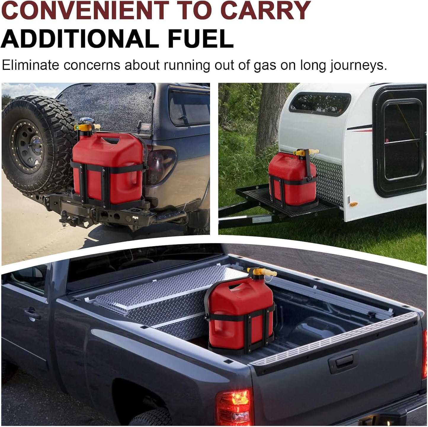 5 Gallon Gas Can Holder, Metal Steel Fuel Container Mount Bracket Compatible with No-Spill Gas Can for Model 1450, 1460, 1456 and 1547