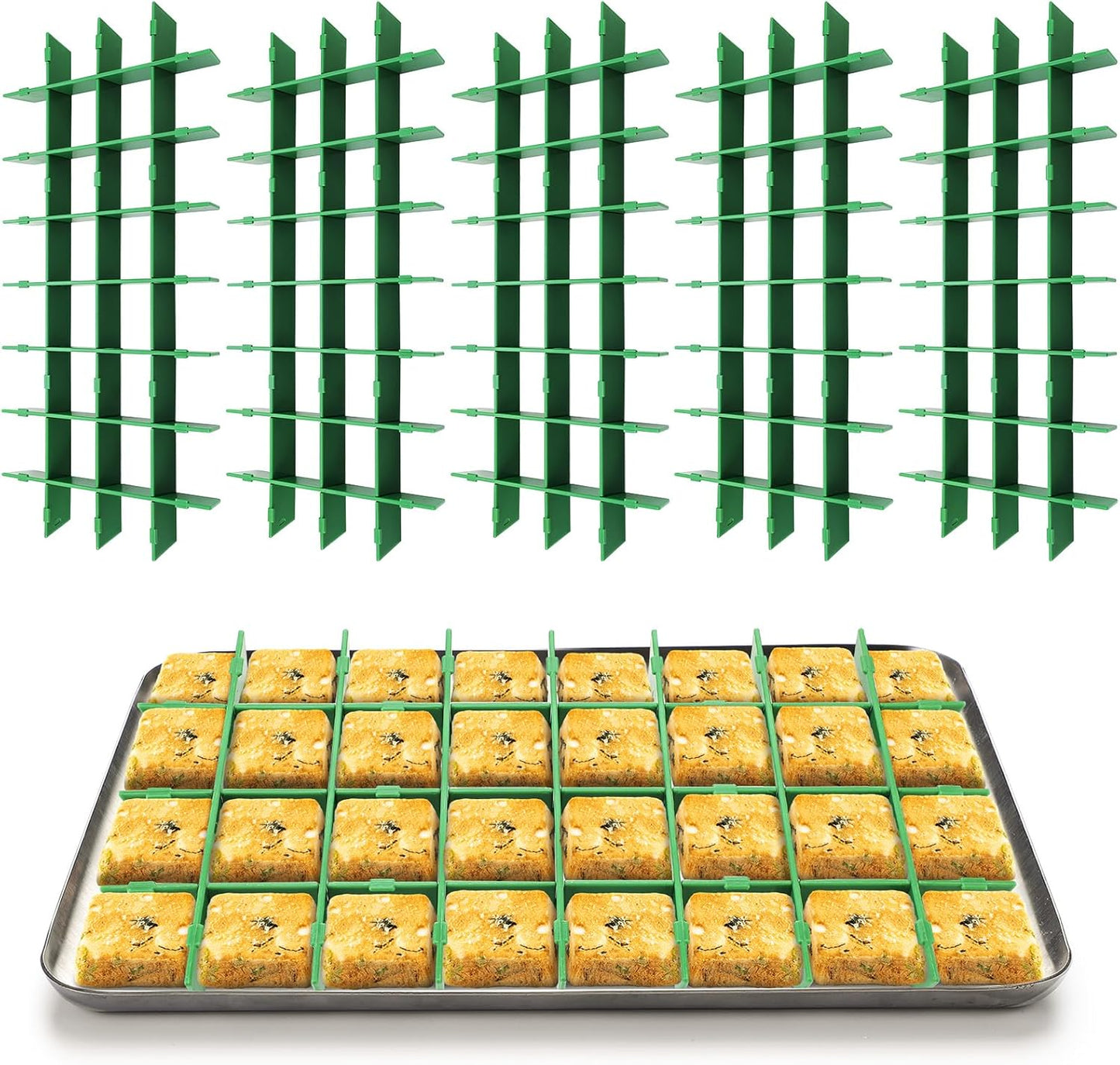5 Sets Freeze Dryer Tray Dividers, Compatible with Harvest Right Freeze Dryer, Candy Tray Dividers Accessories (Small,Green)