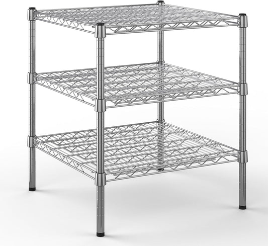 24" Deep x 24" Wide x 27" Height Wire Shelving Kit | 3-Tier | NSF Commercial Storage Rack Unit