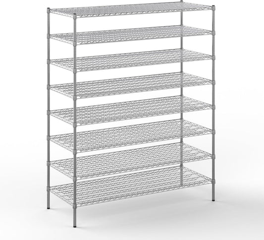 24" Deep x 60" Wide x 74" Height Wire Shelving Kit | 8-Tier | NSF Commercial Storage Rack Unit