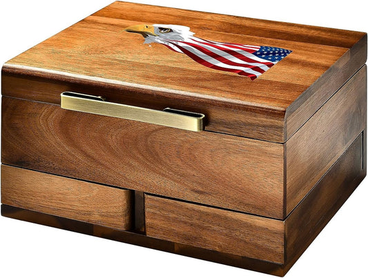 Shanik Luxury Large Watch Box for Men – 8 Slot Organizer with Velvet Pillows, Pull-Out Drawers for Accessories, Jewelry & Oversized Timepieces With Print Design