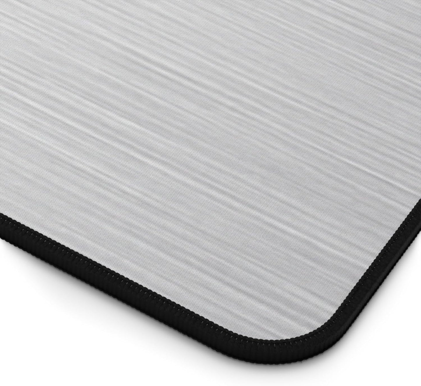 Brushed Metal Texture Desk Mat - Extended Mouse Pad & Desk Pad, Neoprene Surface, Non-Slip Rubber Base, Stitched Edges, Desk Protector for Keyboard & Mouse (Silver, 16x32)
